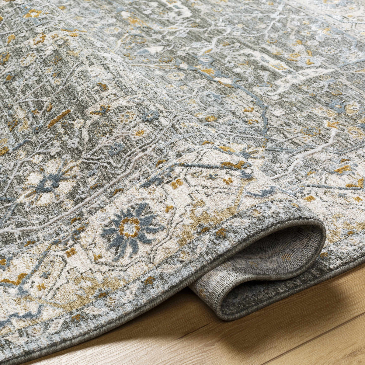 Aviva Teal Textured Rug with Fringes