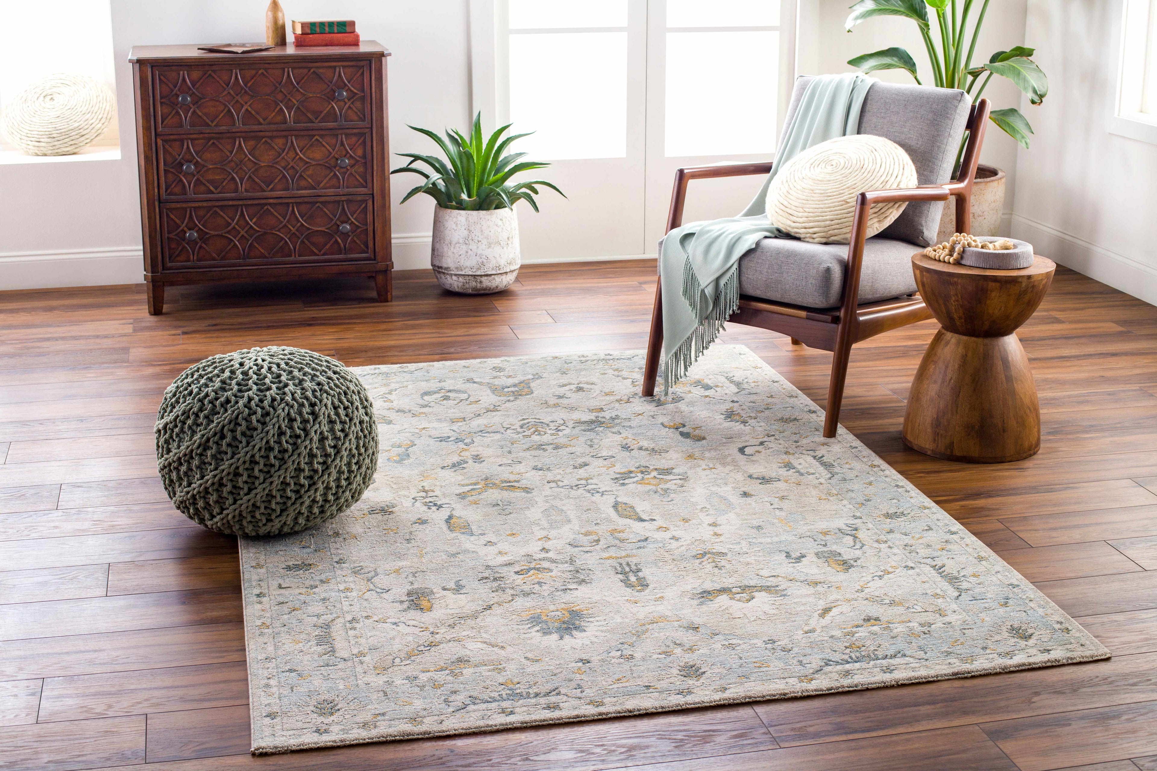 Emile Textured Rug with Fringes