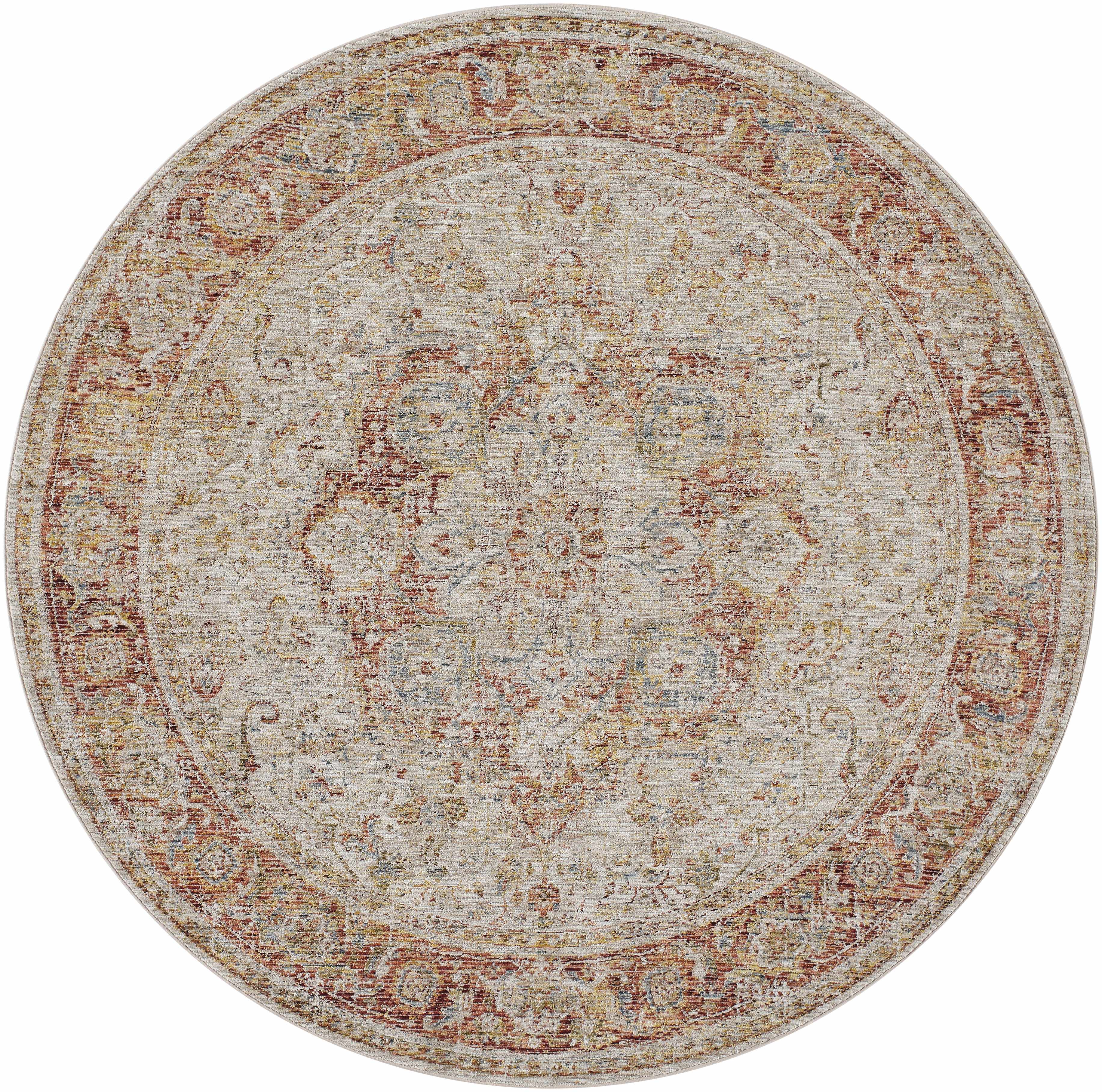 Cress Rust Rich Textured Traditional Rug