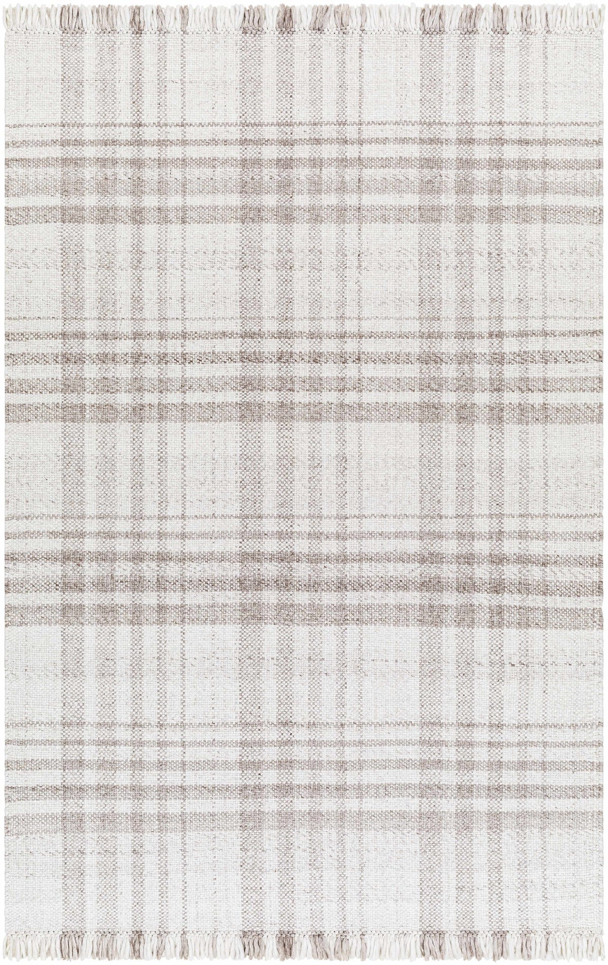 Inara Light Brown Plaid Hand Woven Area Rug