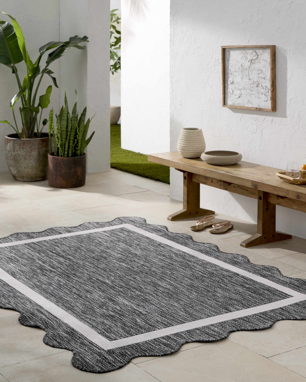 Varro Black Outdoor Area Rug