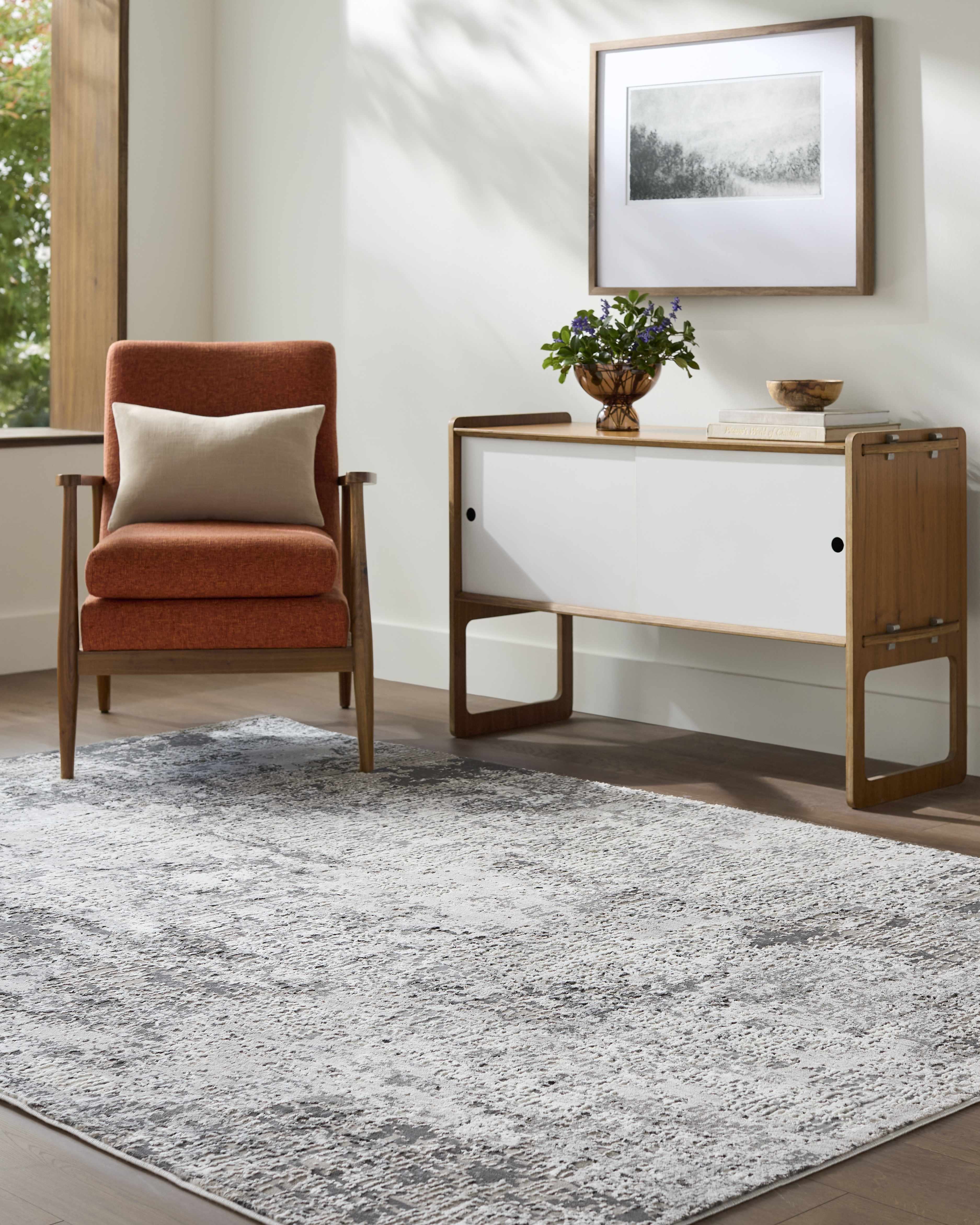 Velez 3D Rock Pattern Washable Rug