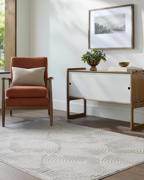 Aucoin Taupe 3D Rainbow Washable Area Rug