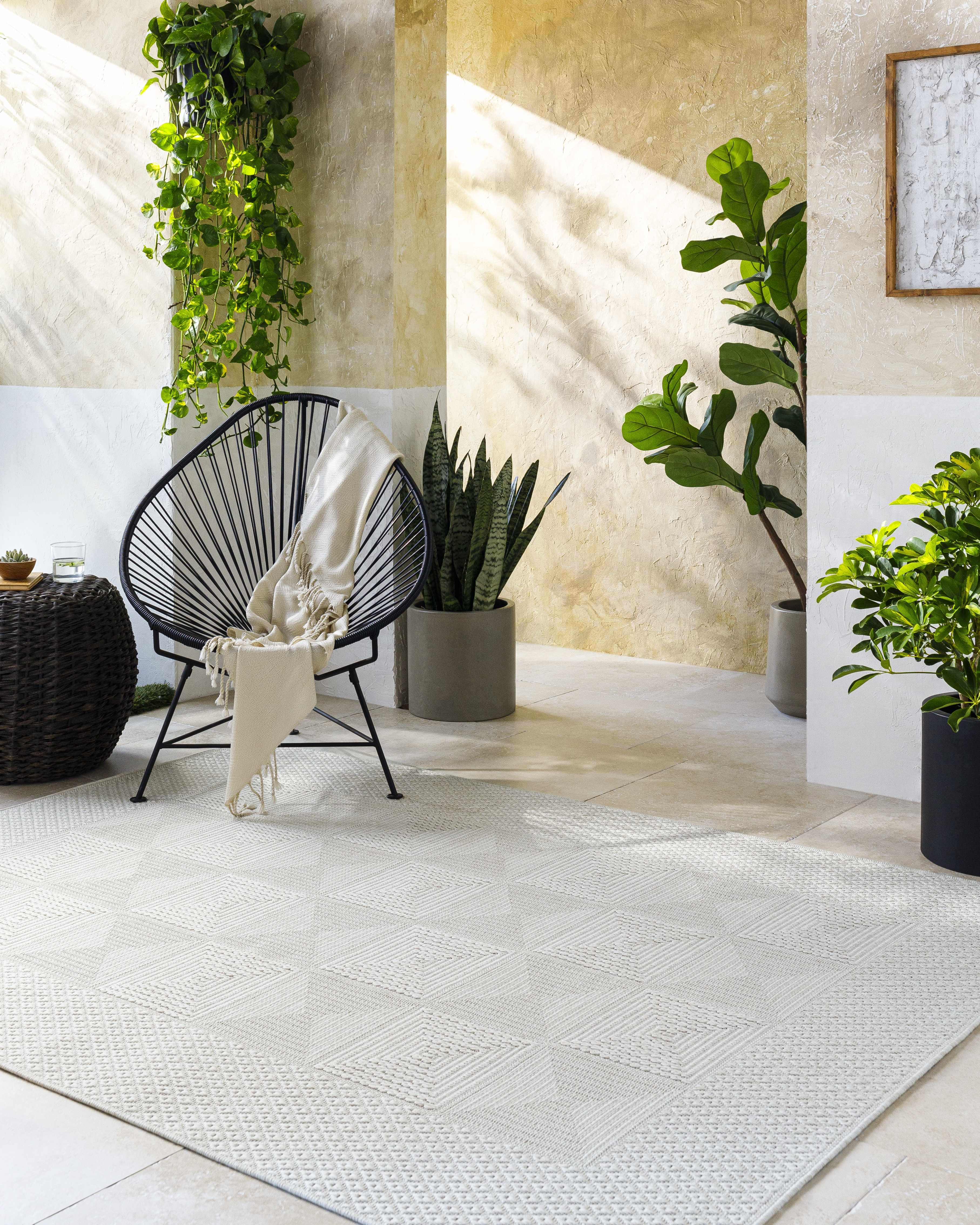 Anabia White Outdoor Area Rug