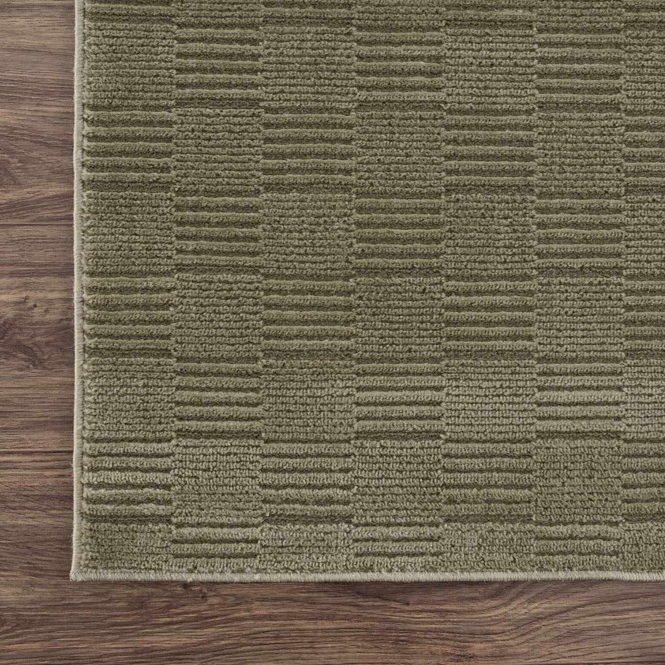 Kazuma Green Washable Area Rug