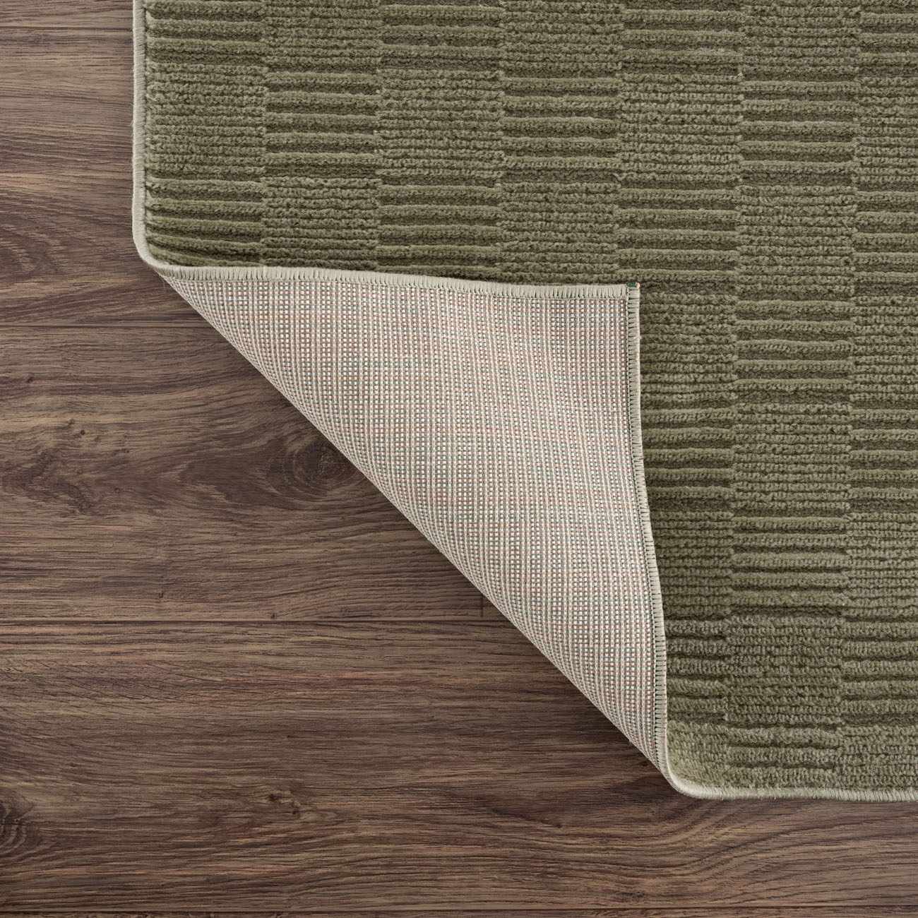 Kazuma Green Washable Area Rug
