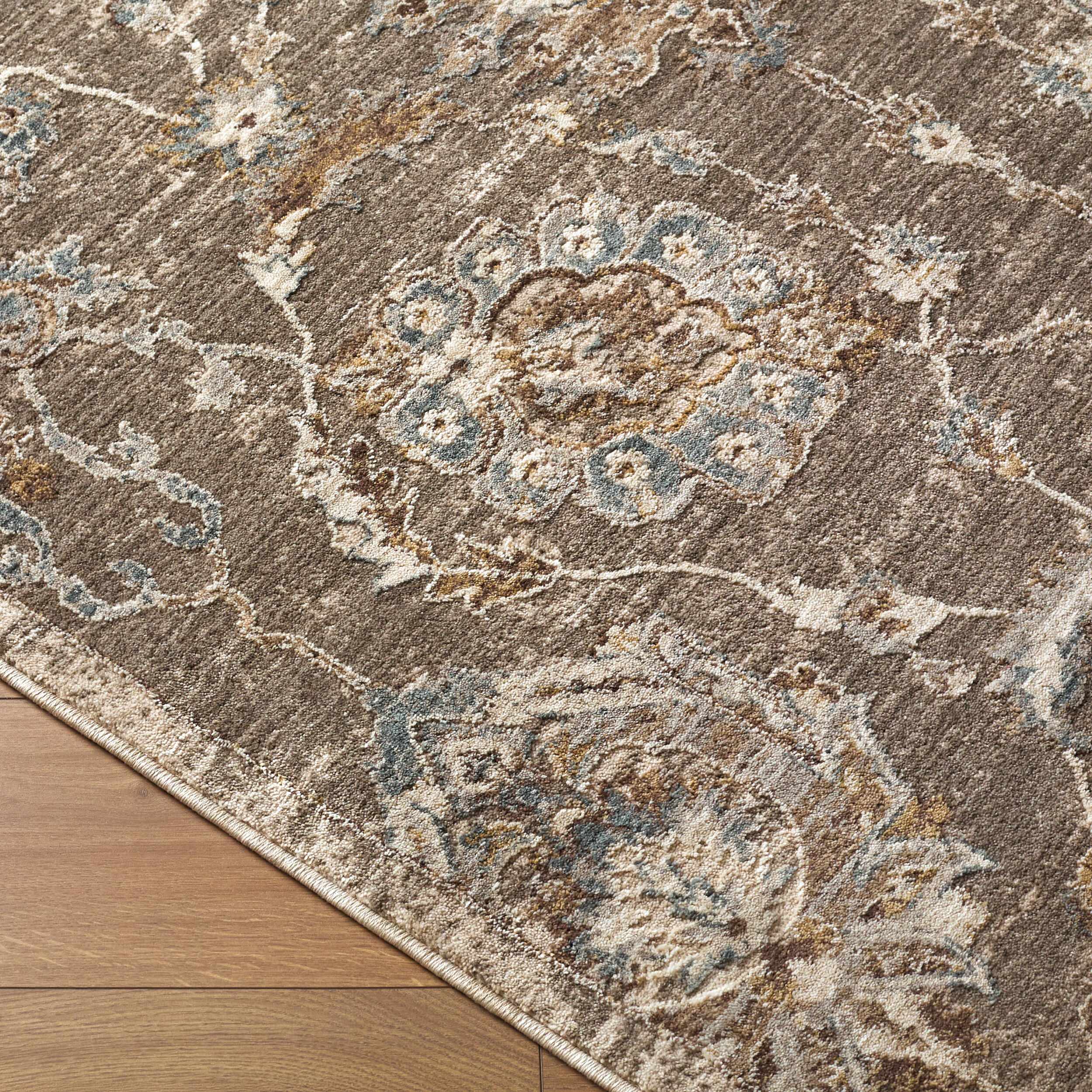 Wokii Gray Floralnature Area Rug