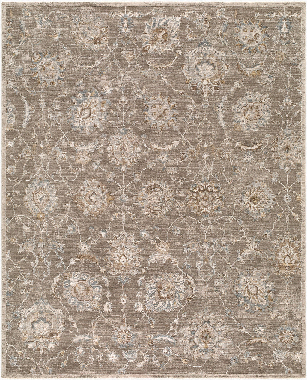 Wokii Gray Floralnature Area Rug