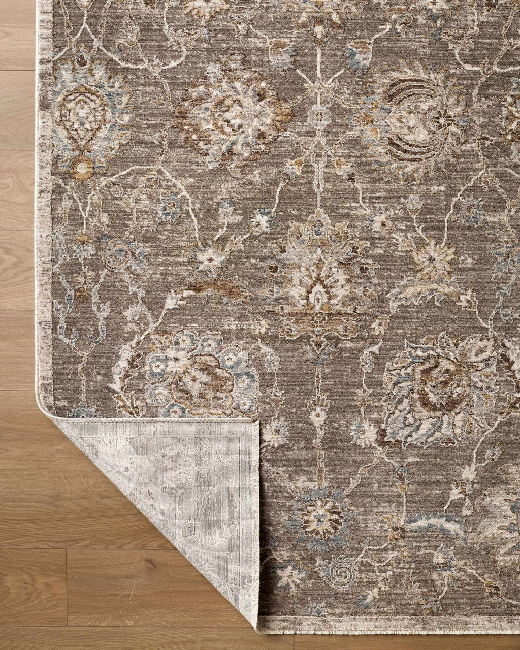 Wokii Gray Floralnature Area Rug