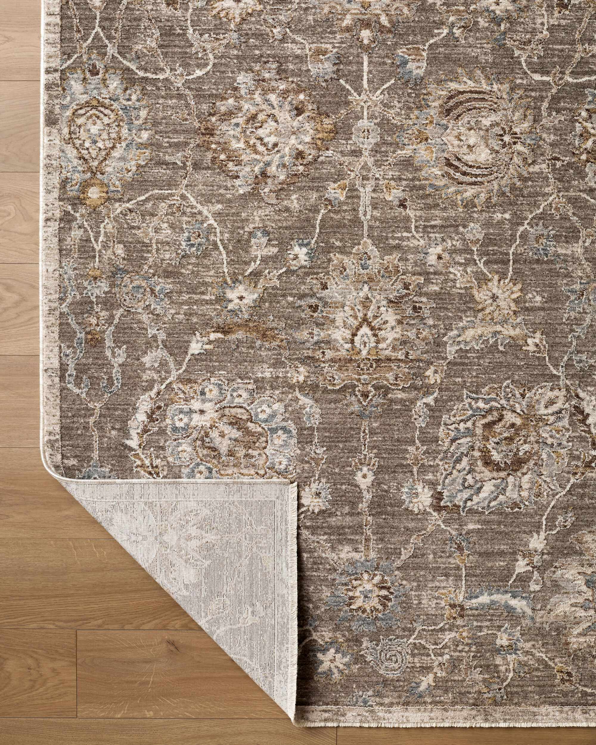 Wokii Gray Floralnature Area Rug