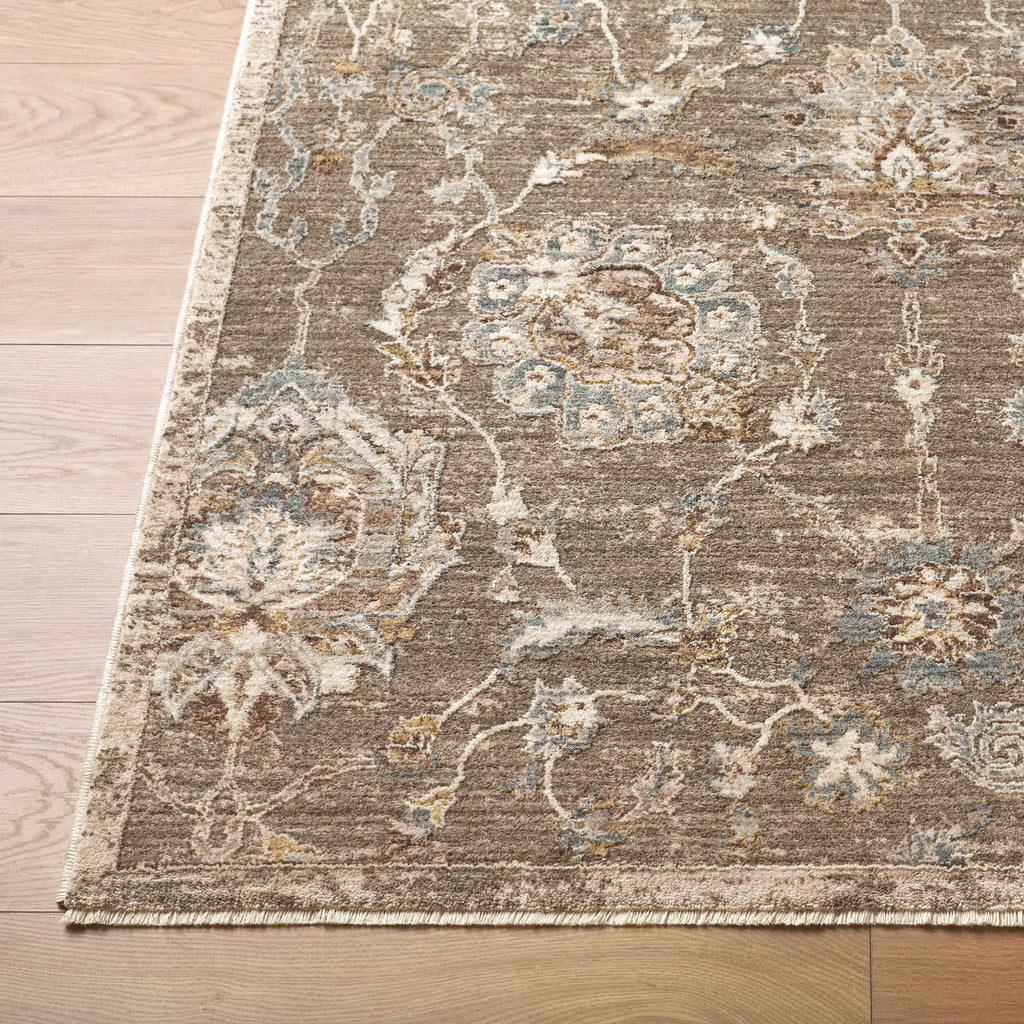Wokii Gray Floralnature Area Rug