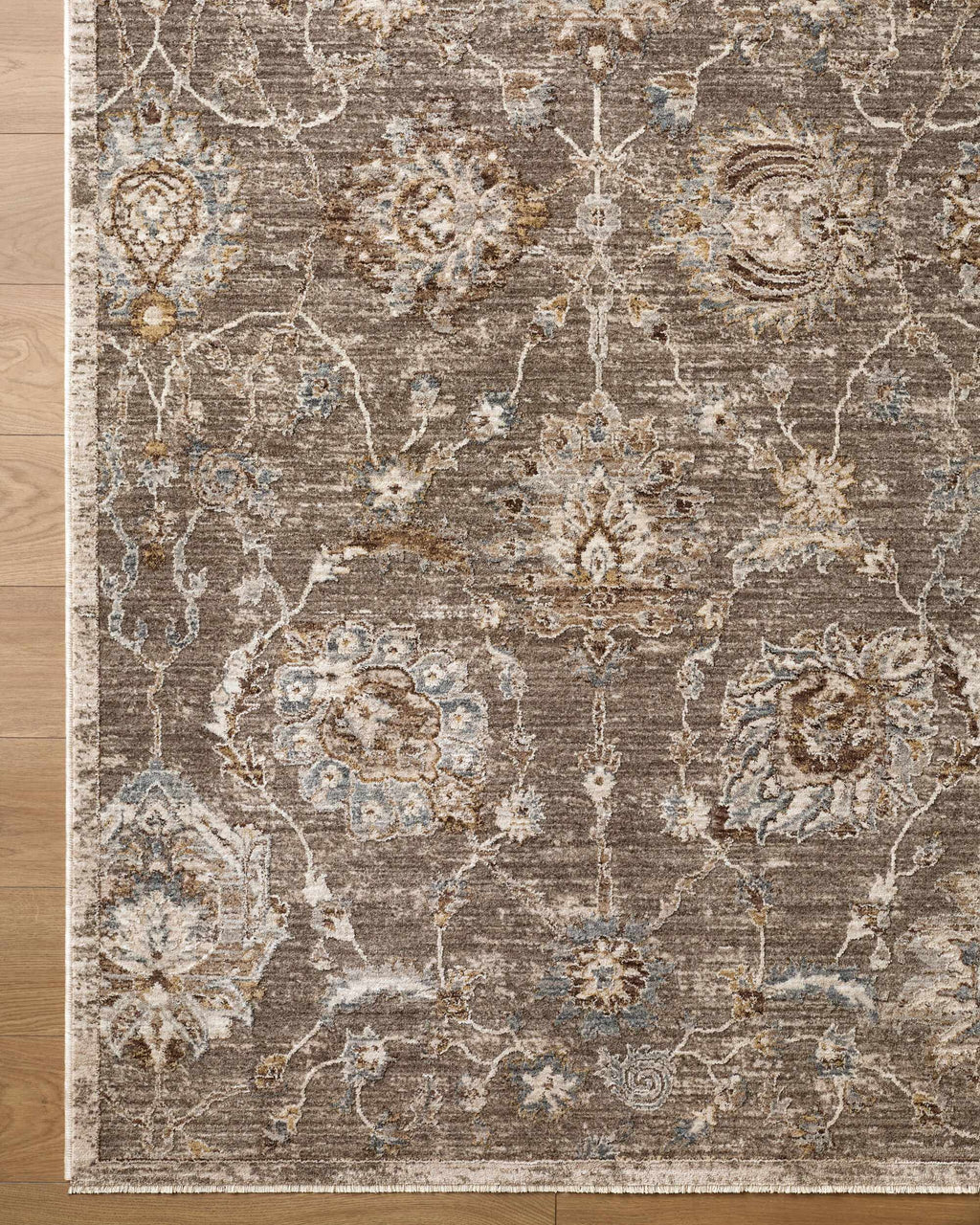 Wokii Gray Floralnature Area Rug