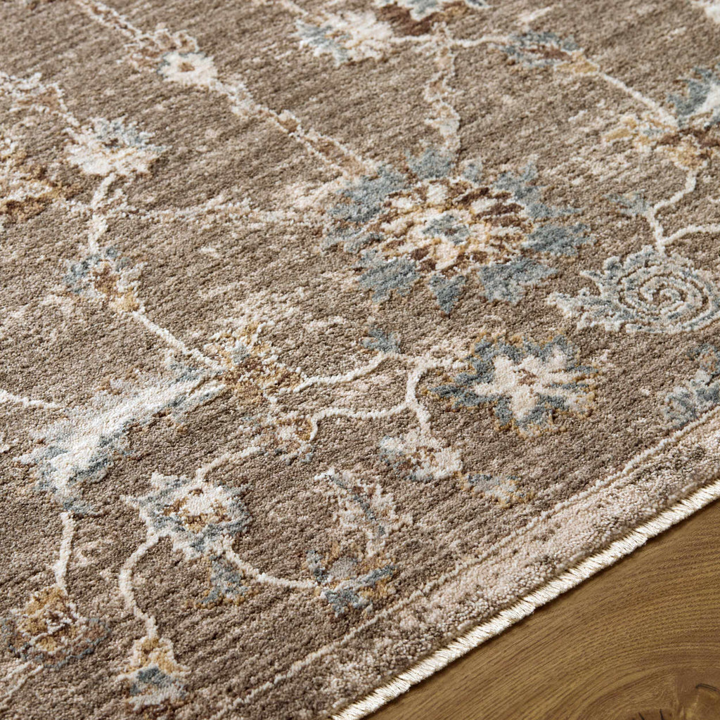 Wokii Gray Floralnature Area Rug