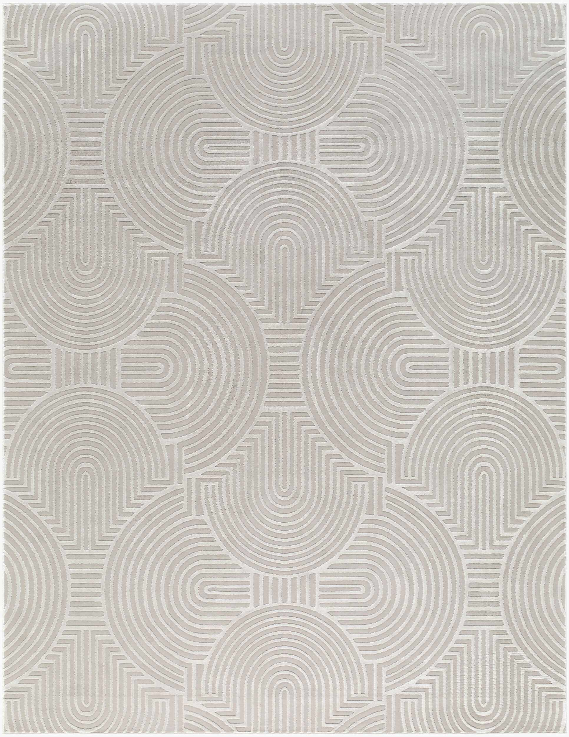 Aucoin Taupe 3D Rainbow Washable Area Rug