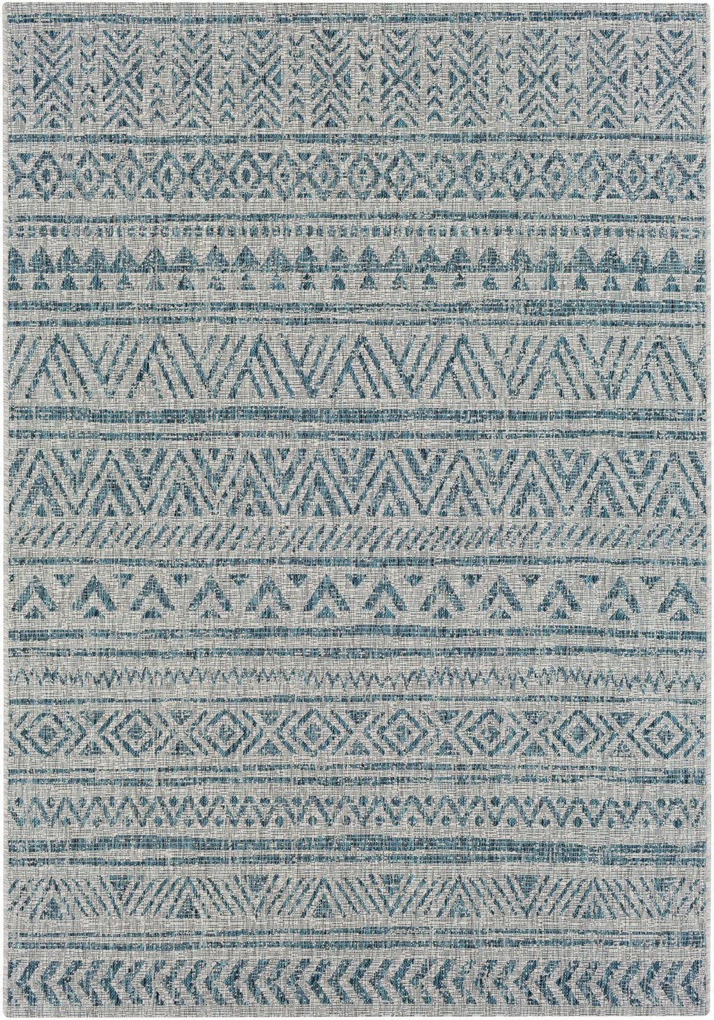 Novato Aqua All Over Pattern Performance Outdoor Rug