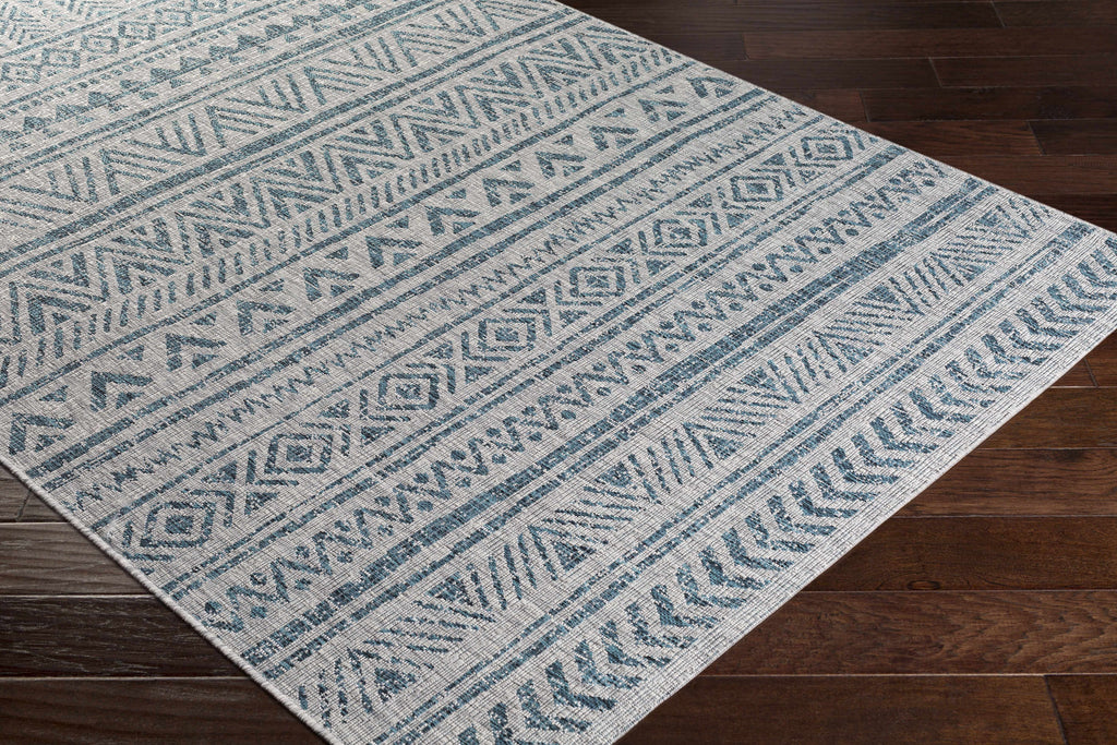 Novato Aqua All Over Pattern Performance Outdoor Rug