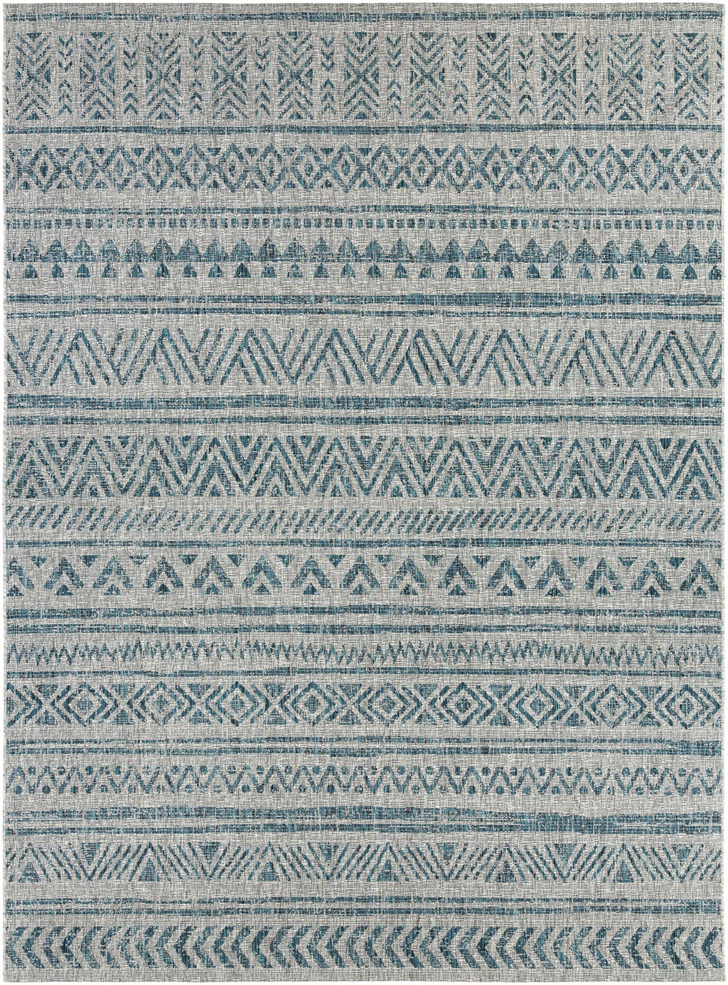 Novato Aqua All Over Pattern Performance Outdoor Rug