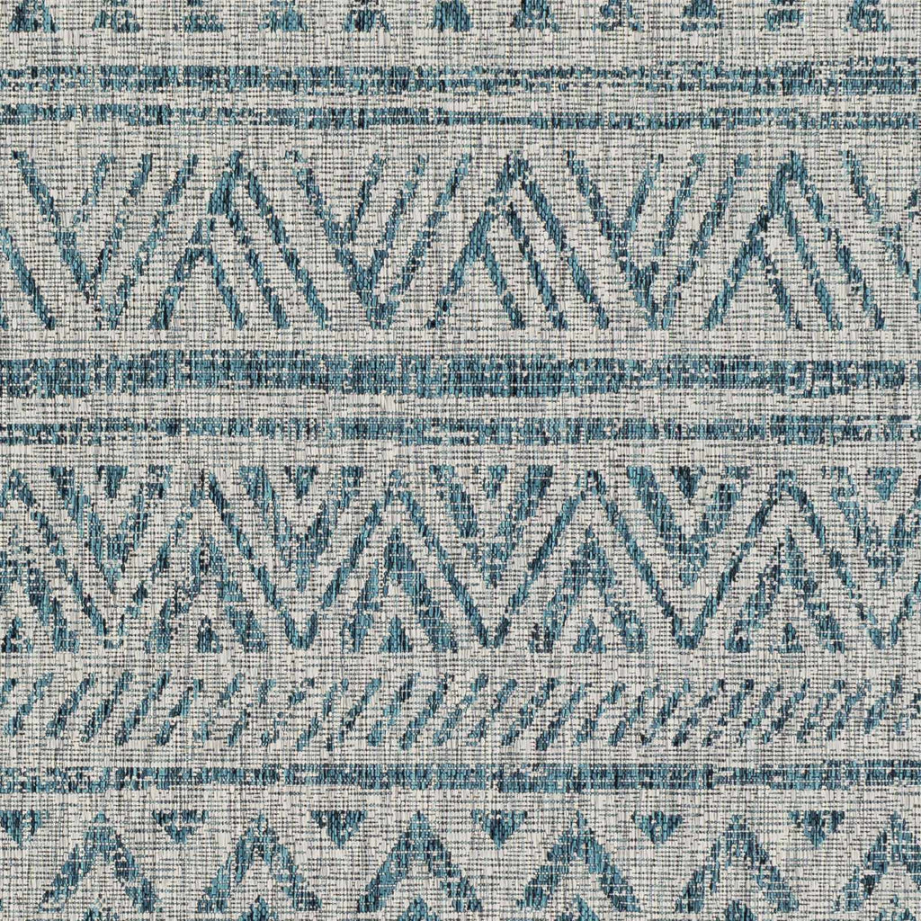 Novato Aqua All Over Pattern Performance Outdoor Rug