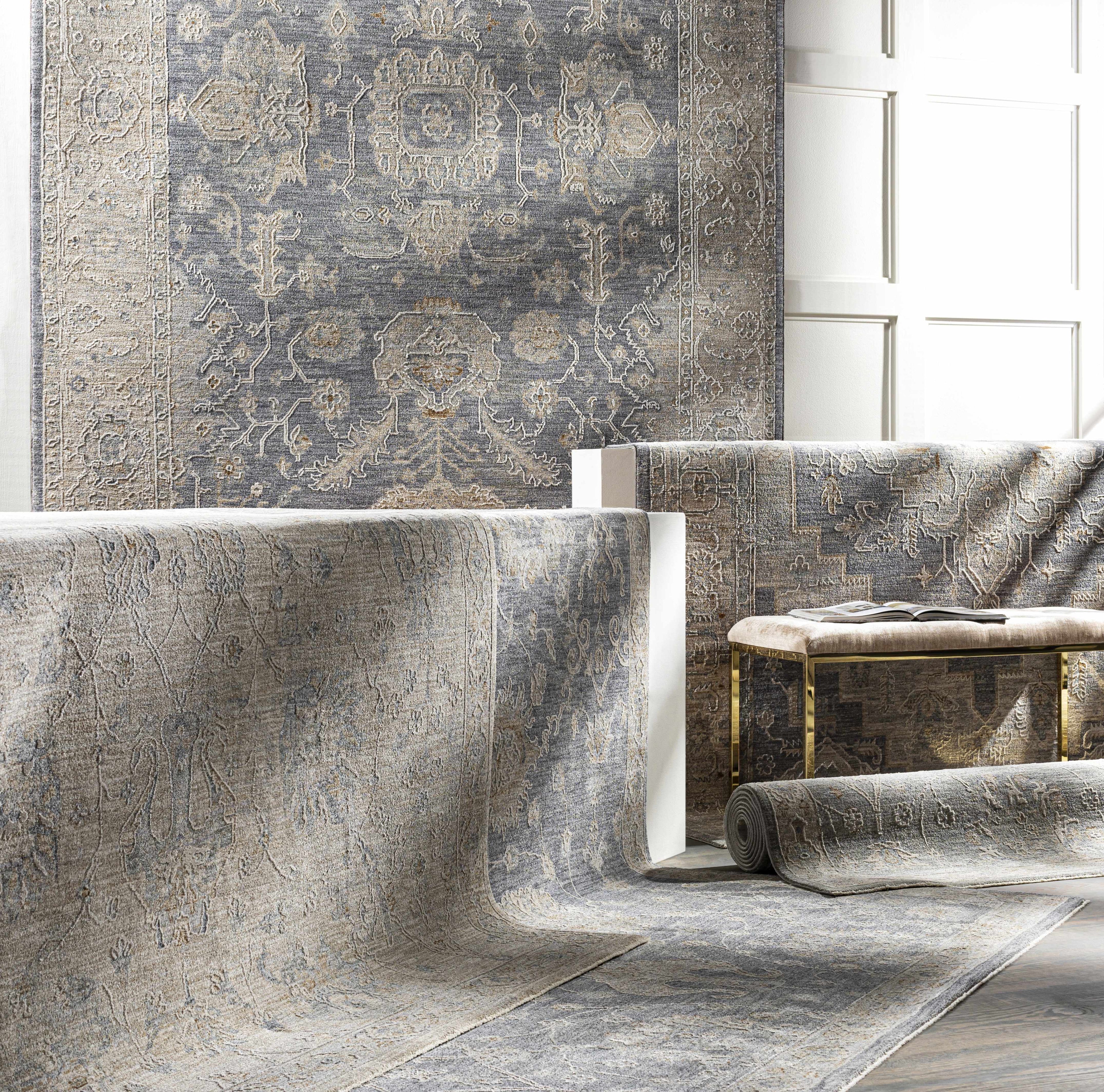 Sema Blue Medallion Thick Luxe Area Rug