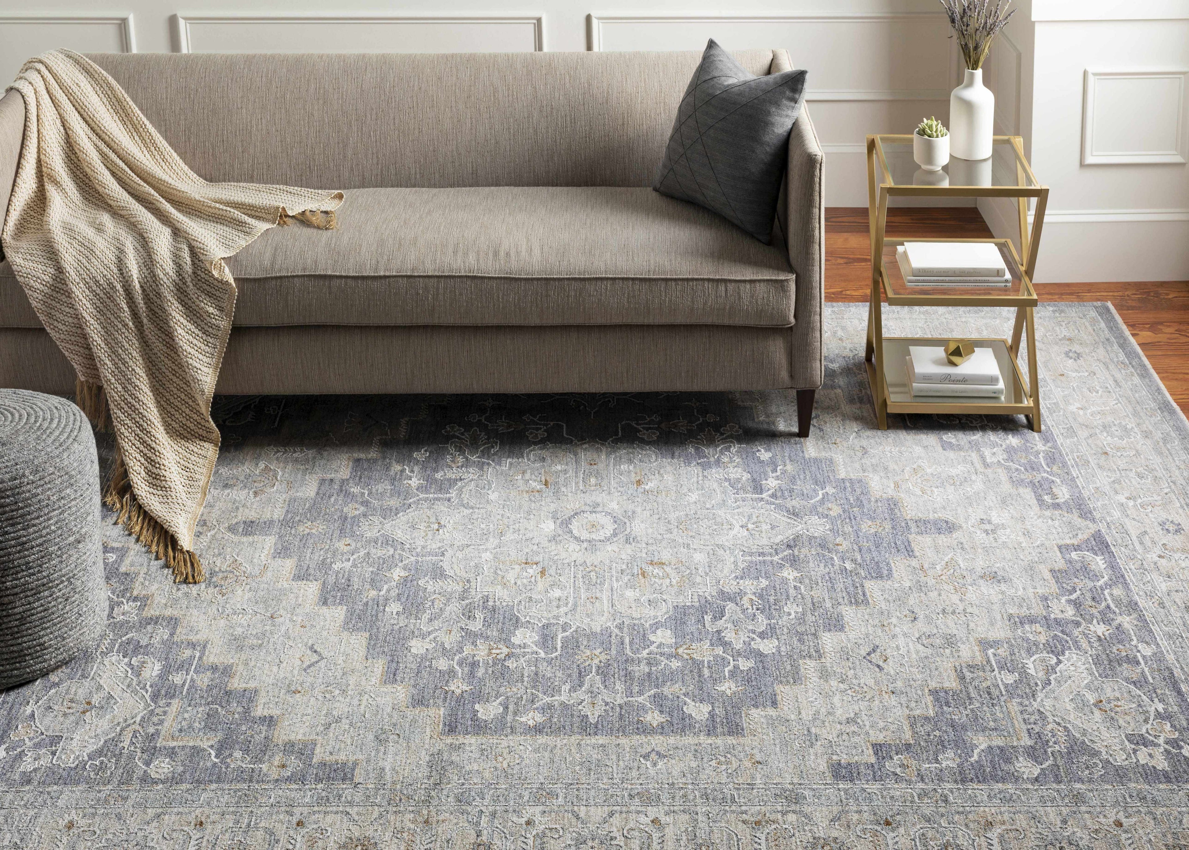 Sema Blue Medallion Thick Luxe Area Rug