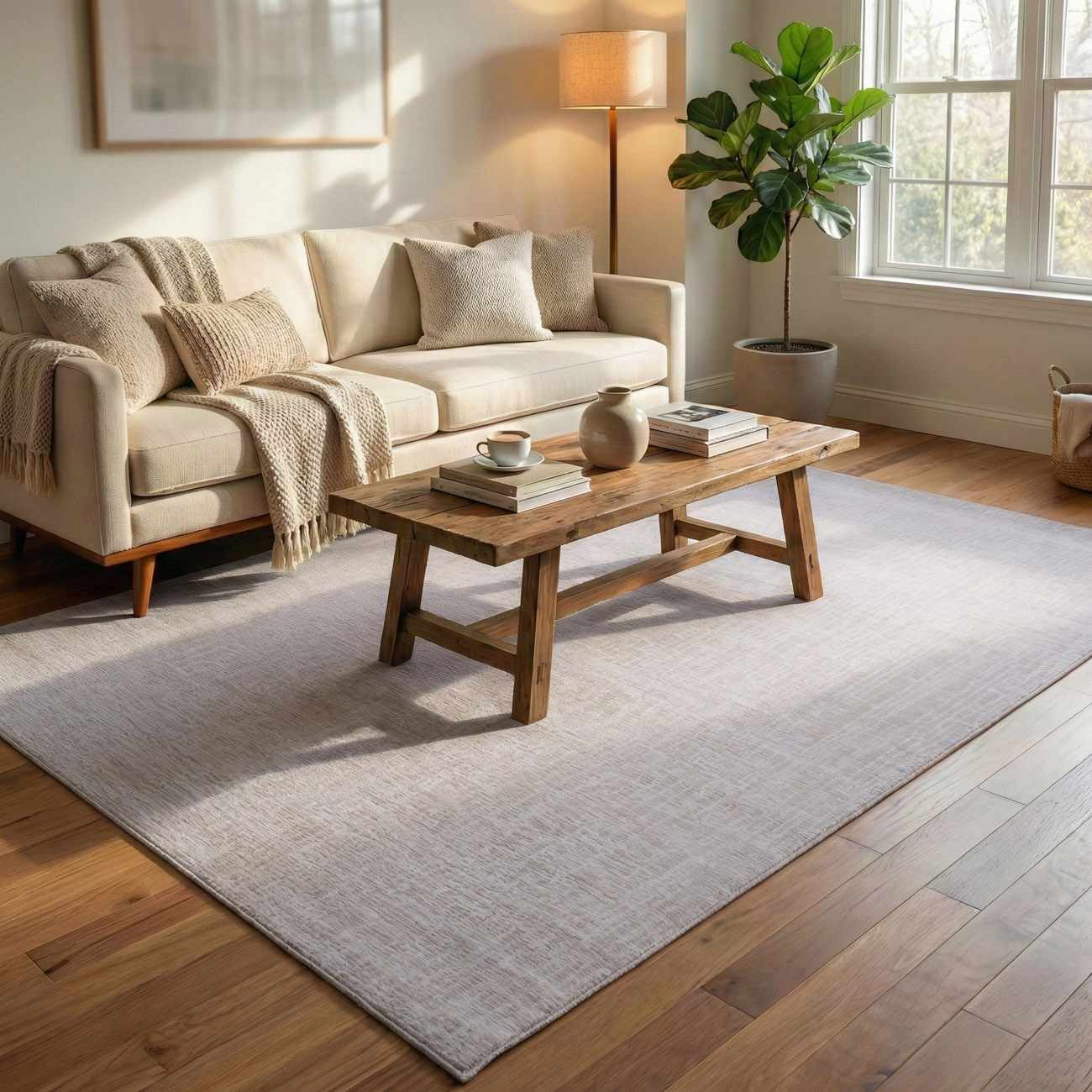 Leanna Cream Washable Area Rug