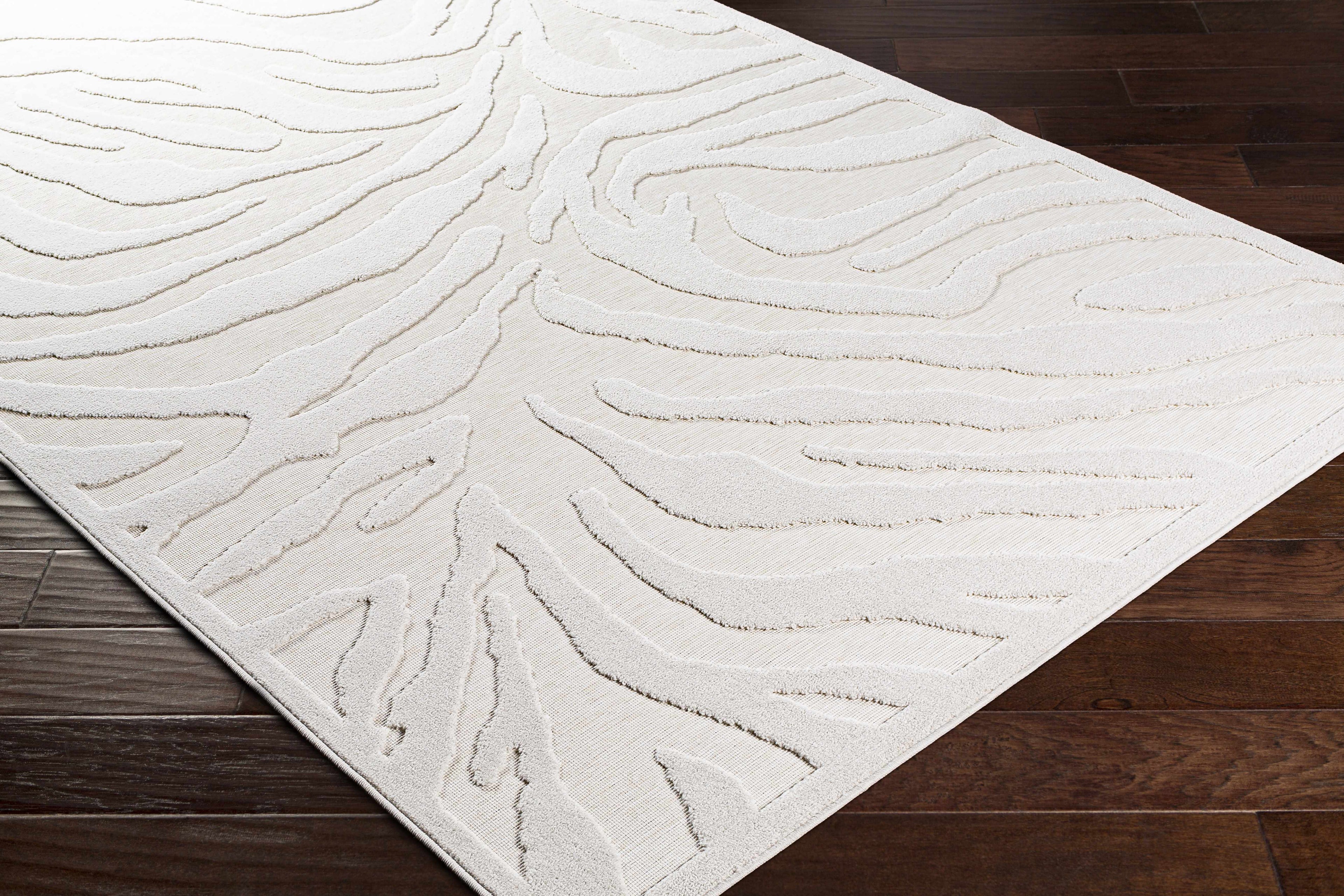 Benzonia 3D White Zebra Outdoor Rug