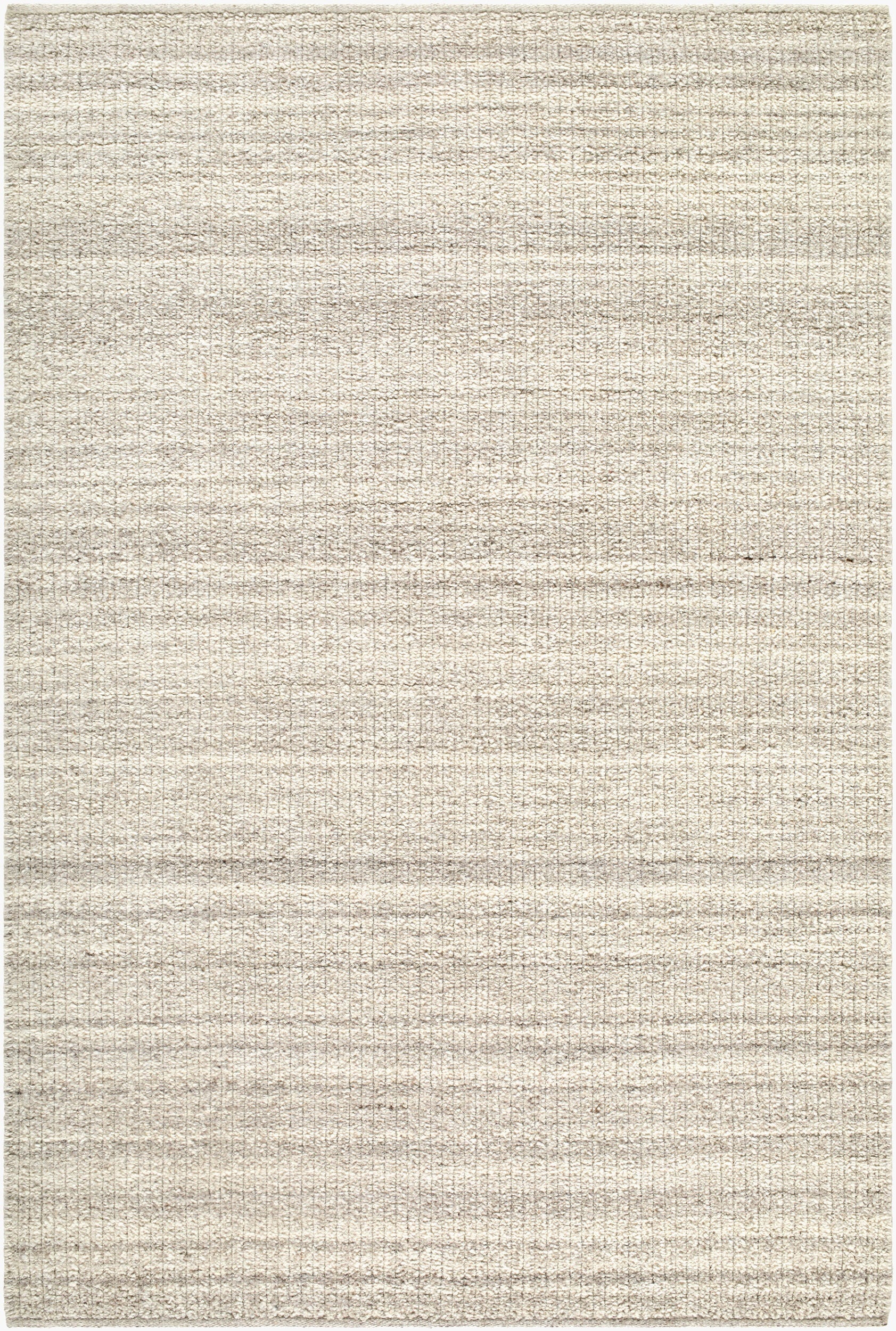Fazou Light Gray Solid Hand Woven Wool Area Rug