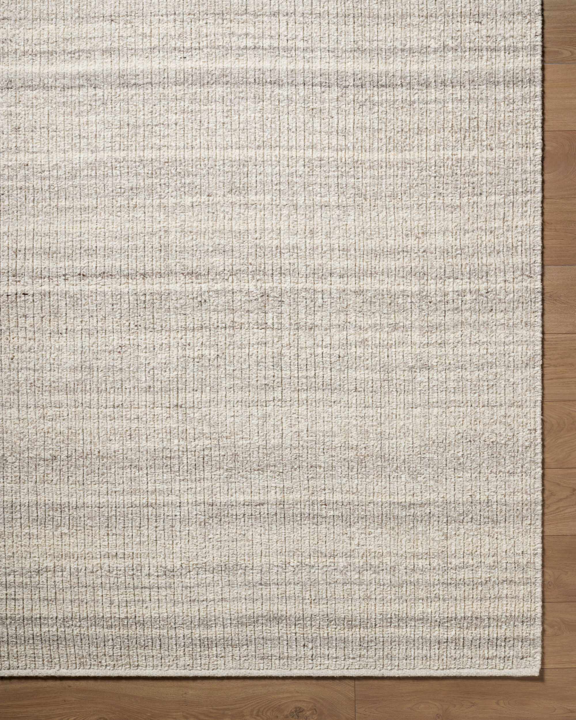 Fazou Light Gray Solid Hand Woven Wool Area Rug