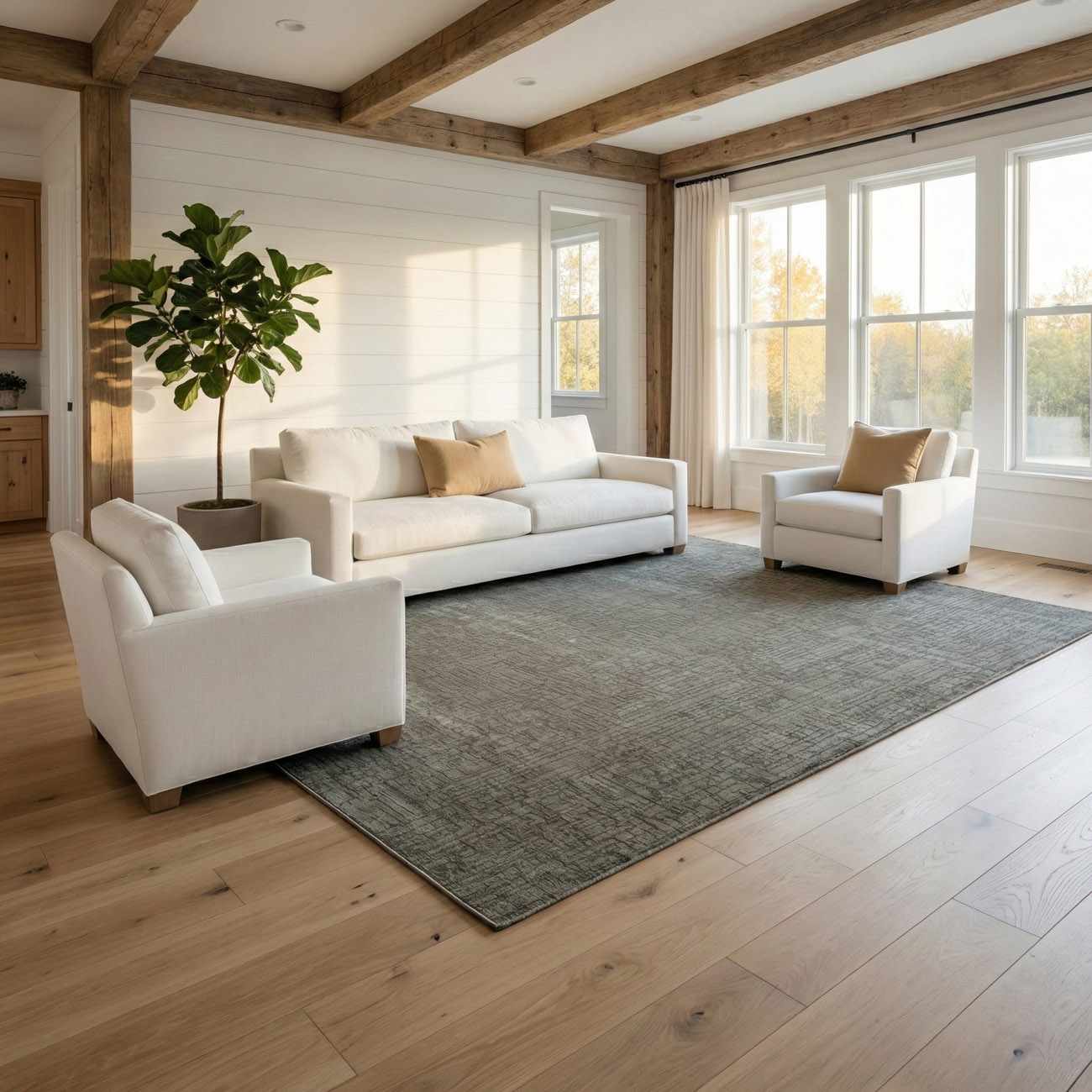 Leanna Green Washable Area Rug