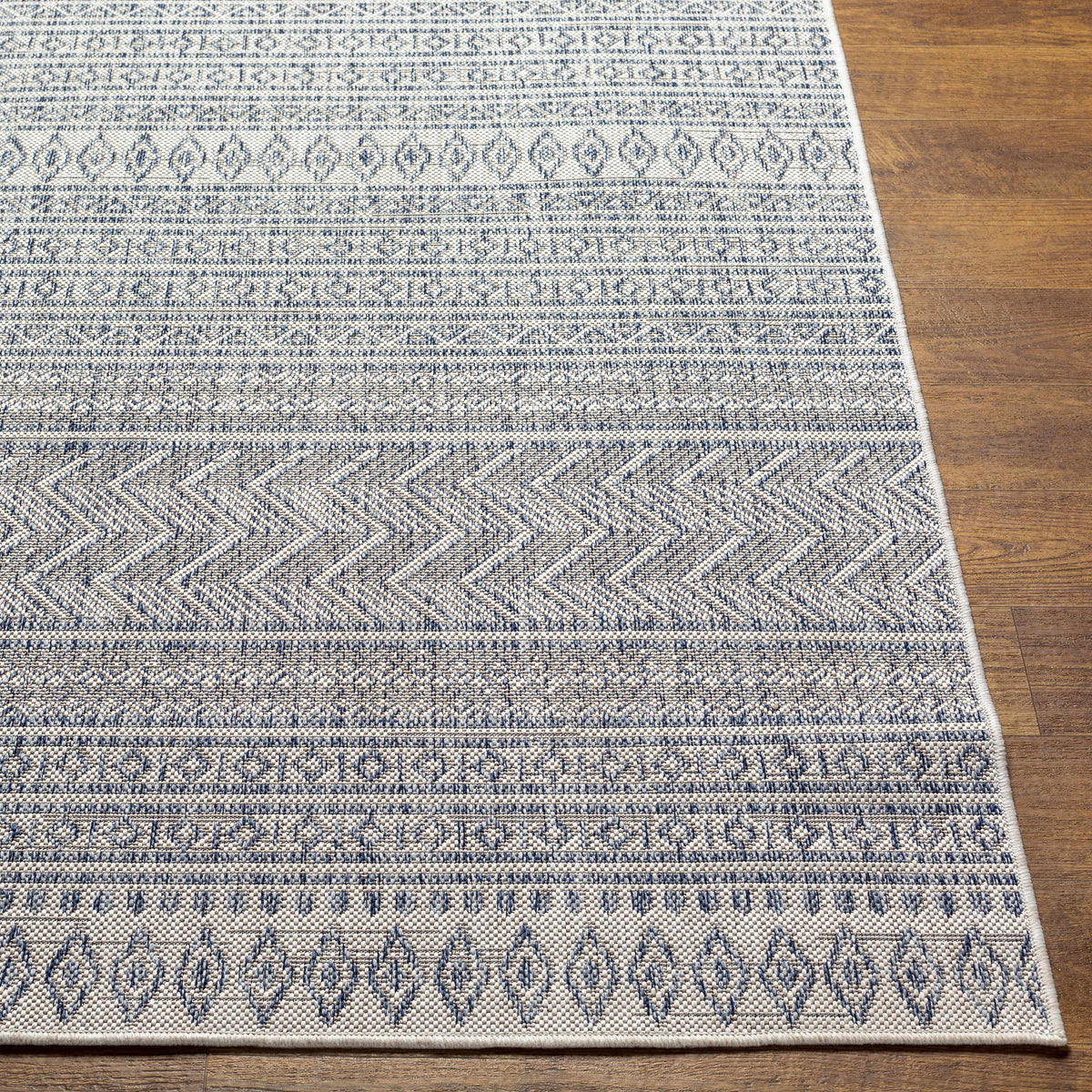 Madras Navy All Over Performance Outdoor Rug