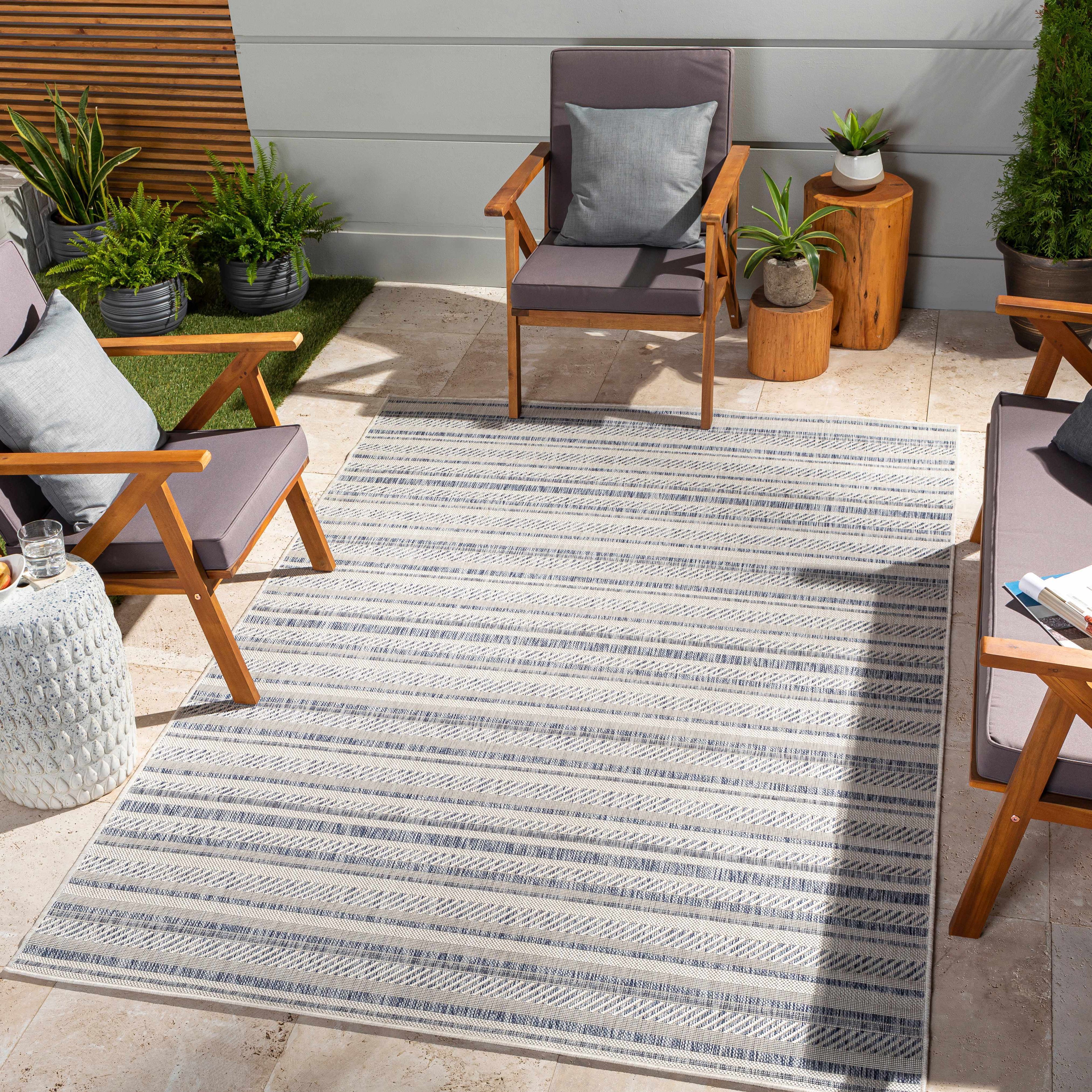 Dumalag Striped Nordic Outdoor Rug