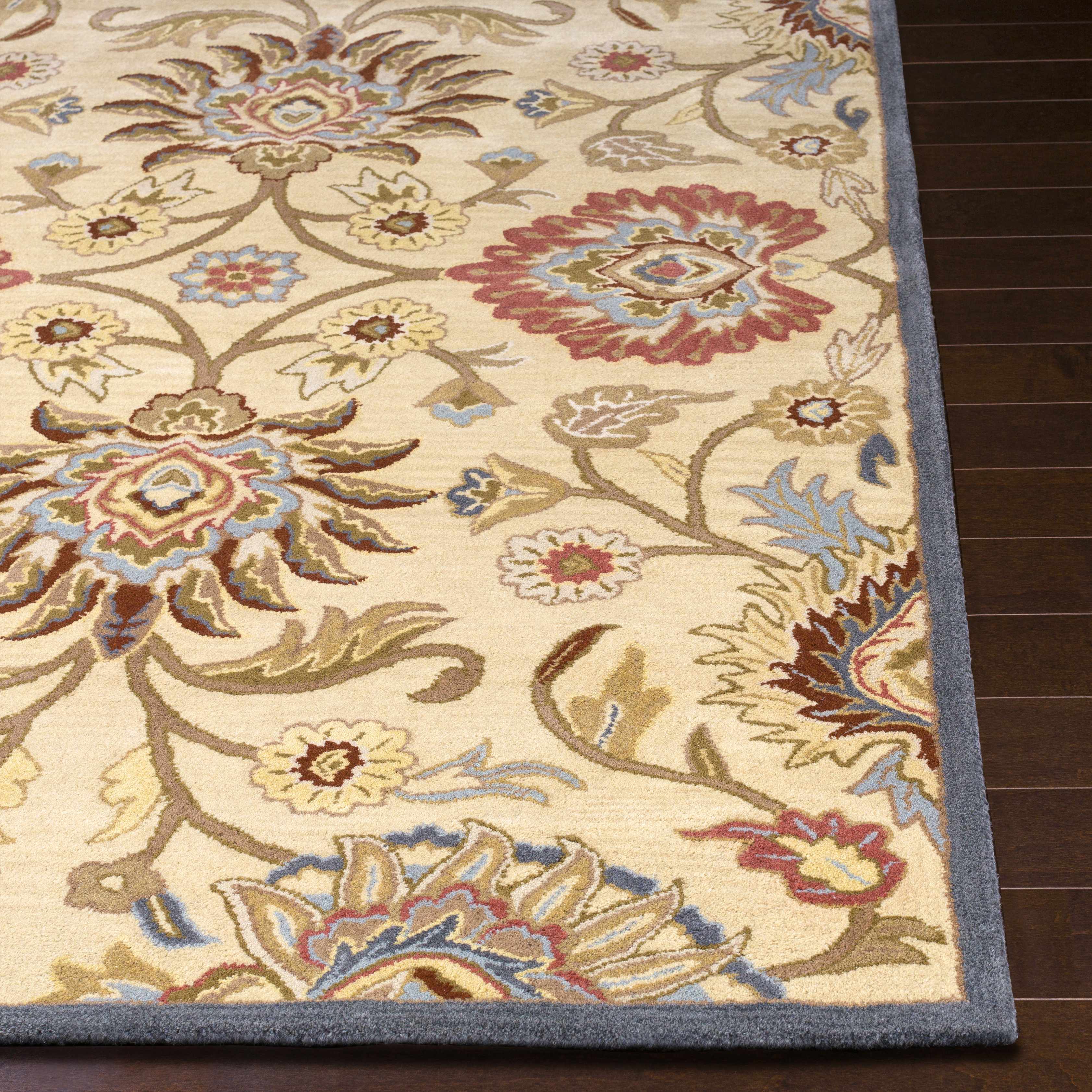 Caesar 1116 Hand Tufted Beige & Rust Wool Rug