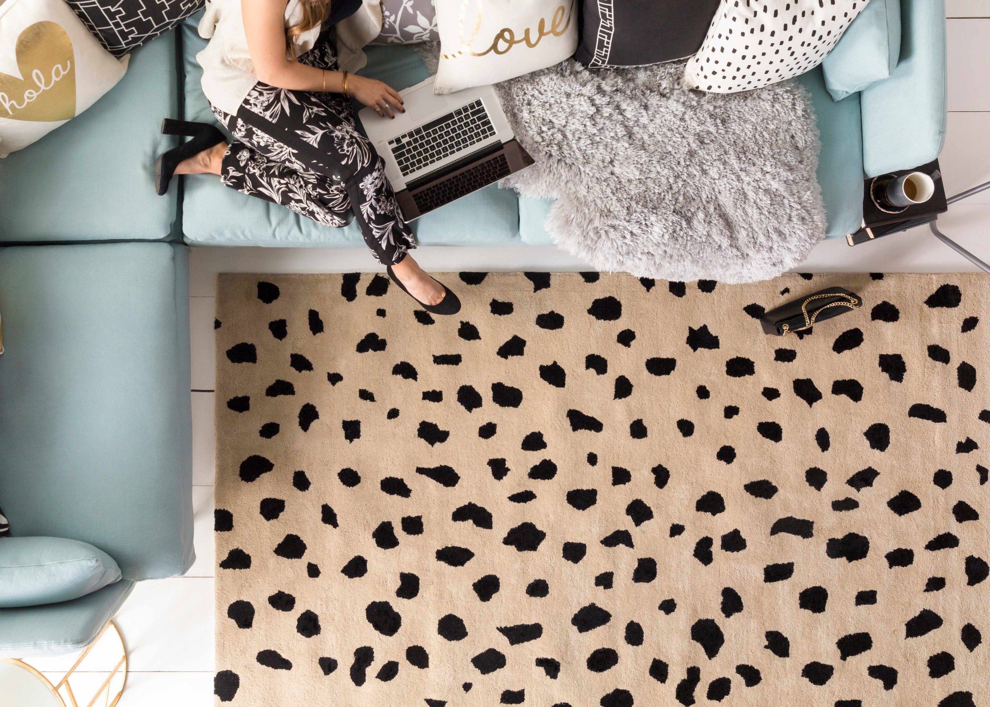 Guiseley Dalmatian Hand Tufted Wool Area Rug