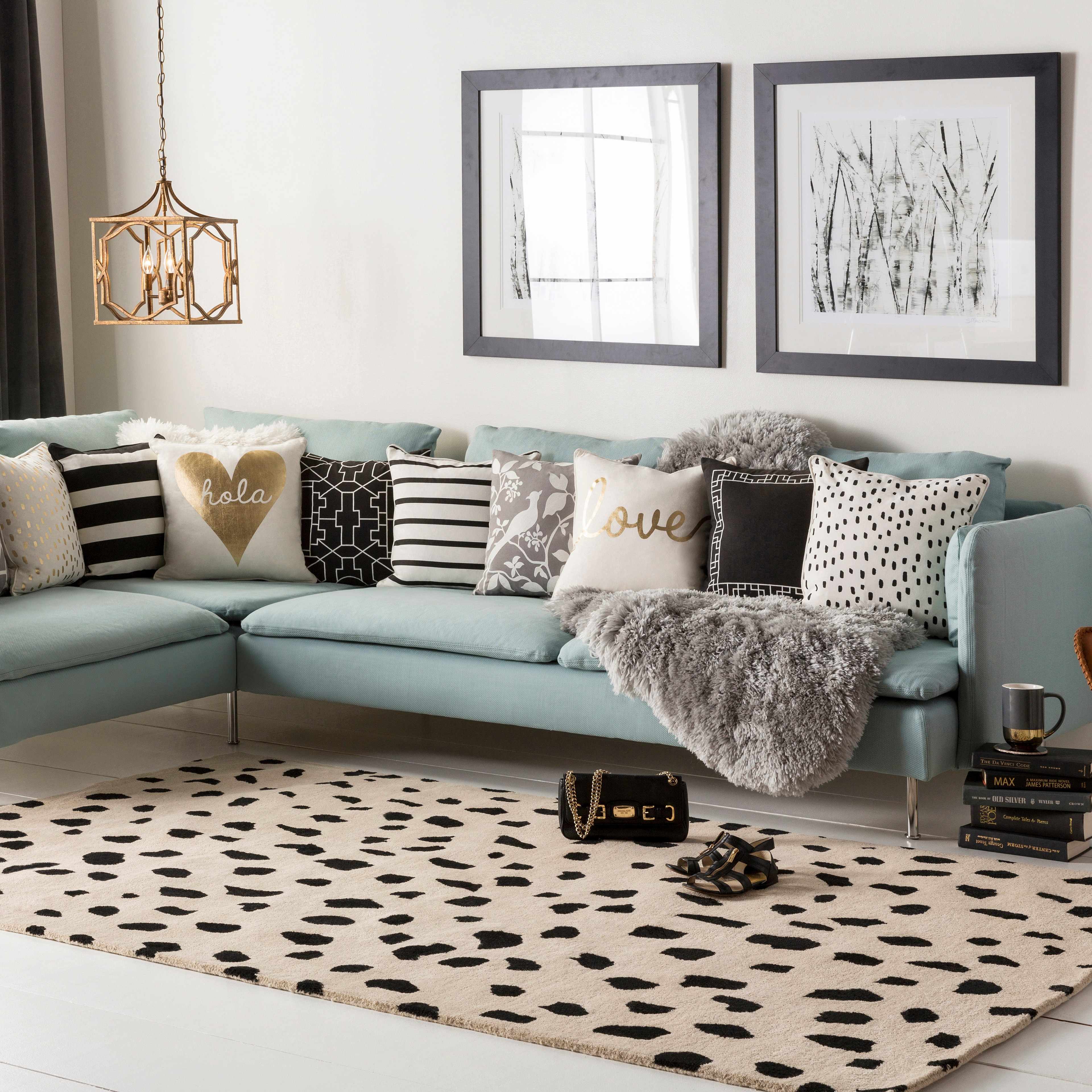 Guiseley Dalmatian Hand Tufted Wool Area Rug