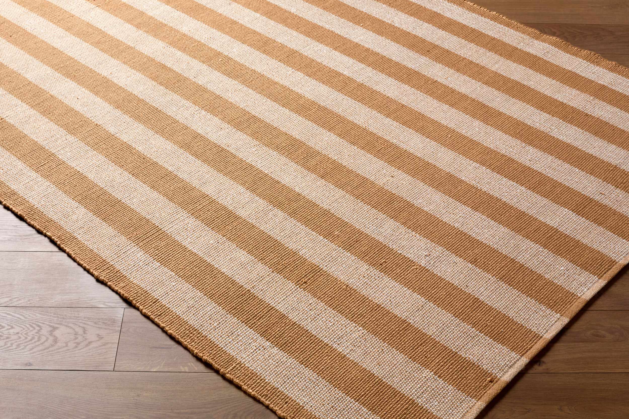 Carpeneto Camel Striped Outdoor Area Rug