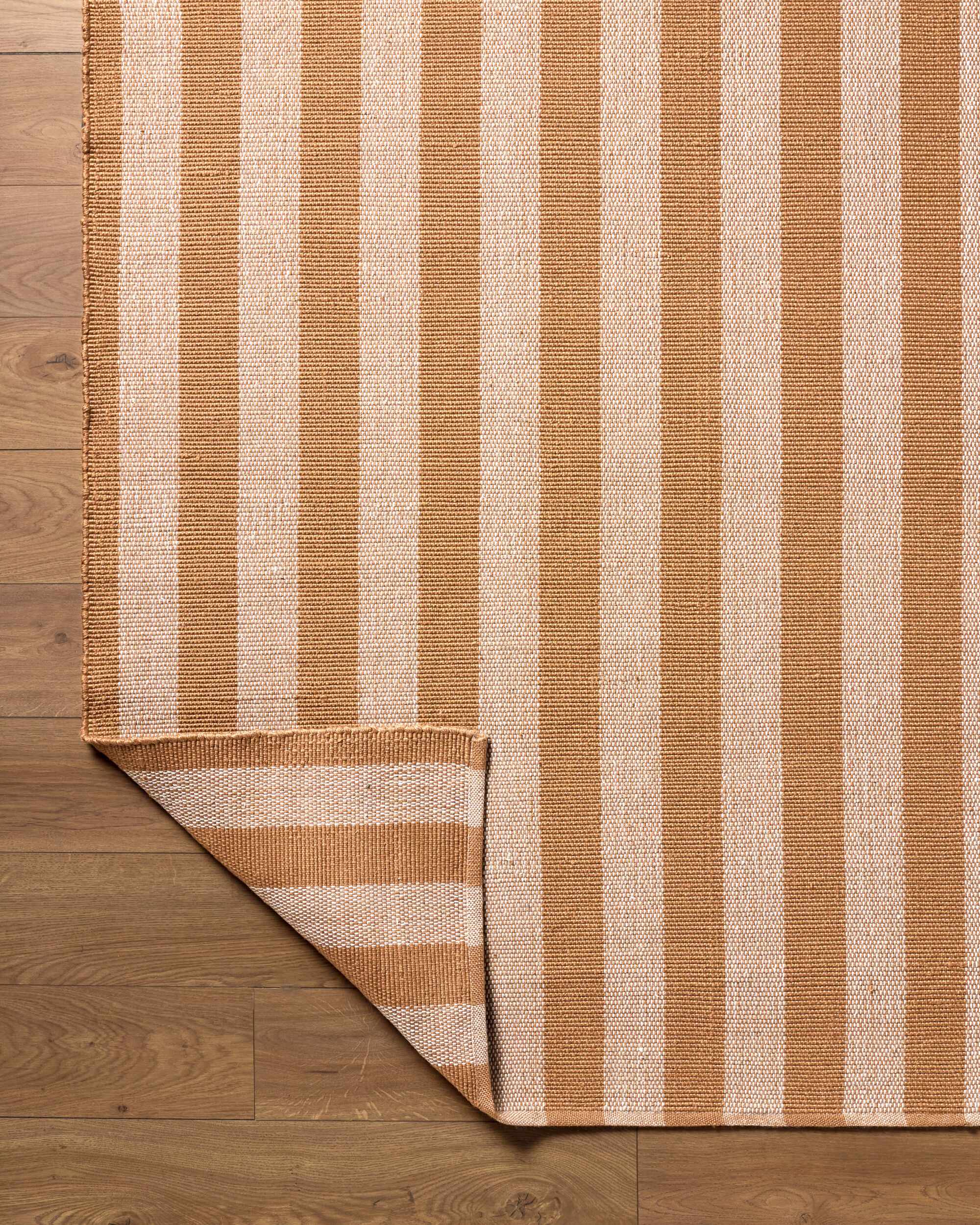 Carpeneto Camel Striped Outdoor Area Rug