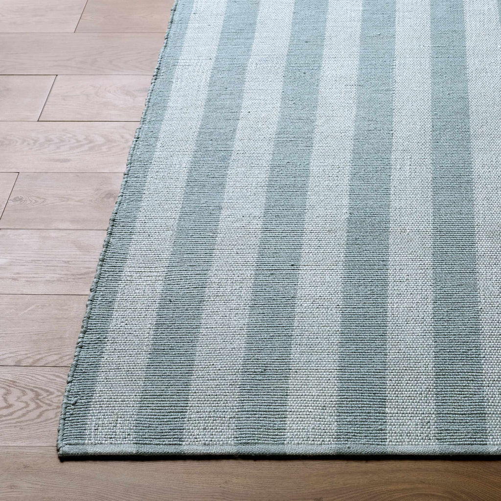Carpeneto Dusty Blue Striped Outdoor Area Rug