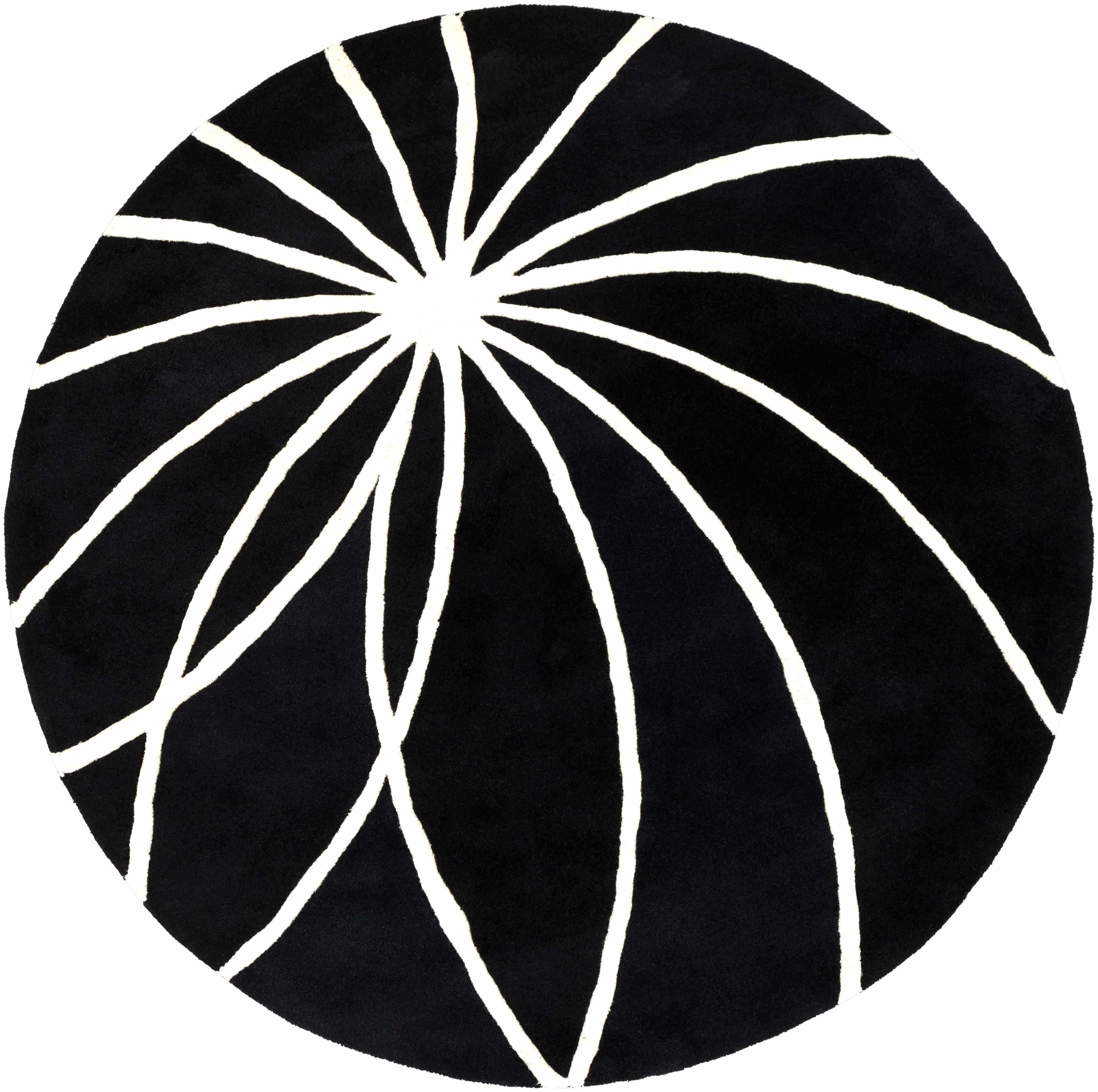 Davison Black Geometric Wool Carpet