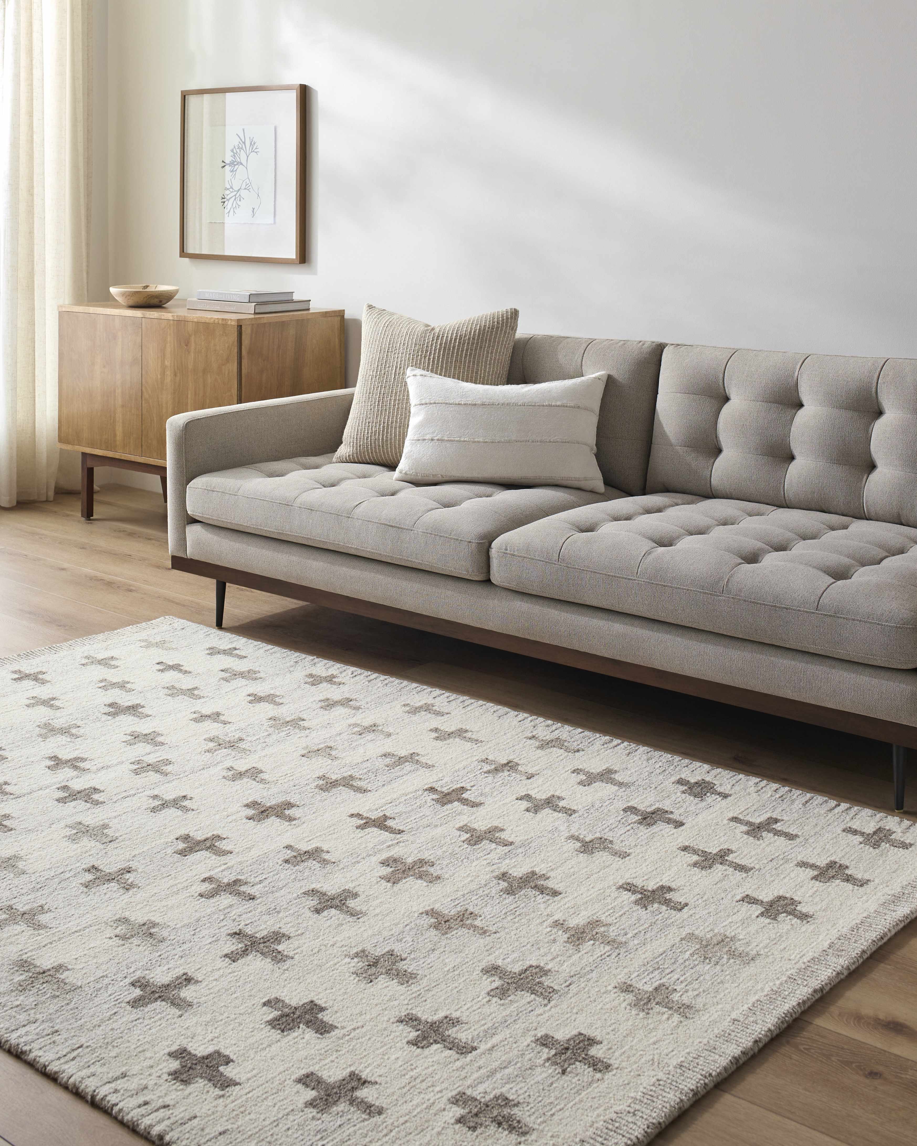 Lotta Ivory Modern Wool Area Rug