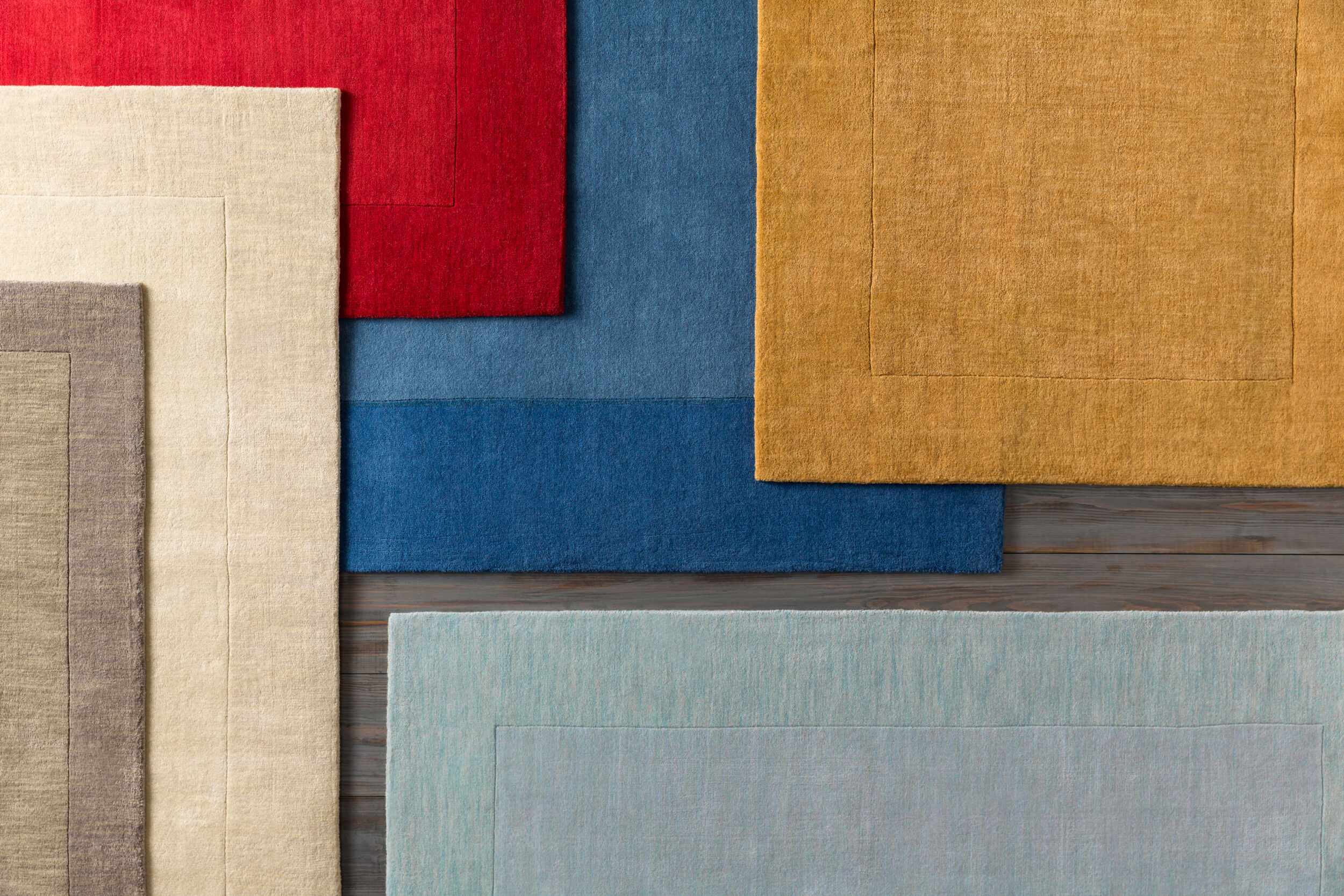 Macedon Blue Bordered Wool Rug