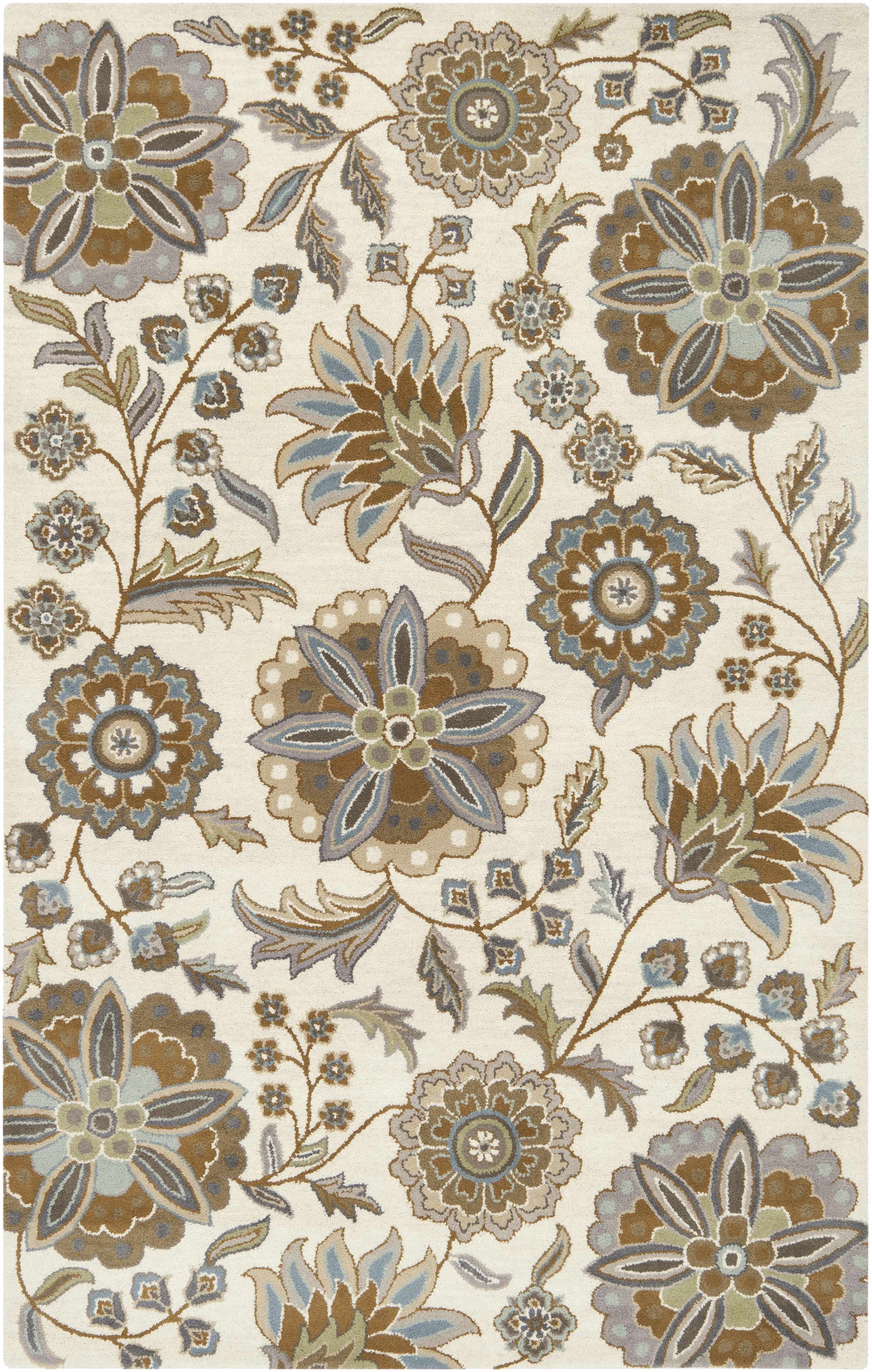 Mack Floral Wool Area Carpet