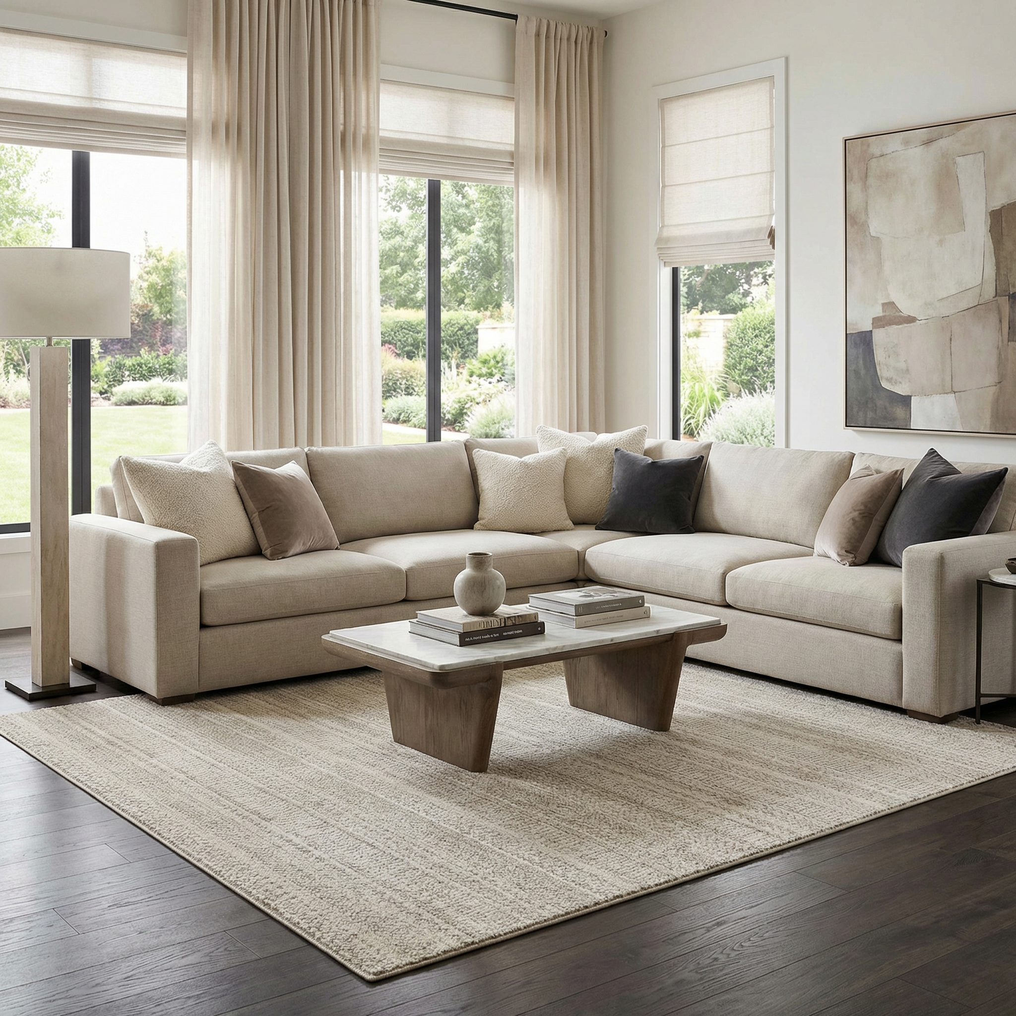 Nate Beige Tribal High Pile Carpet