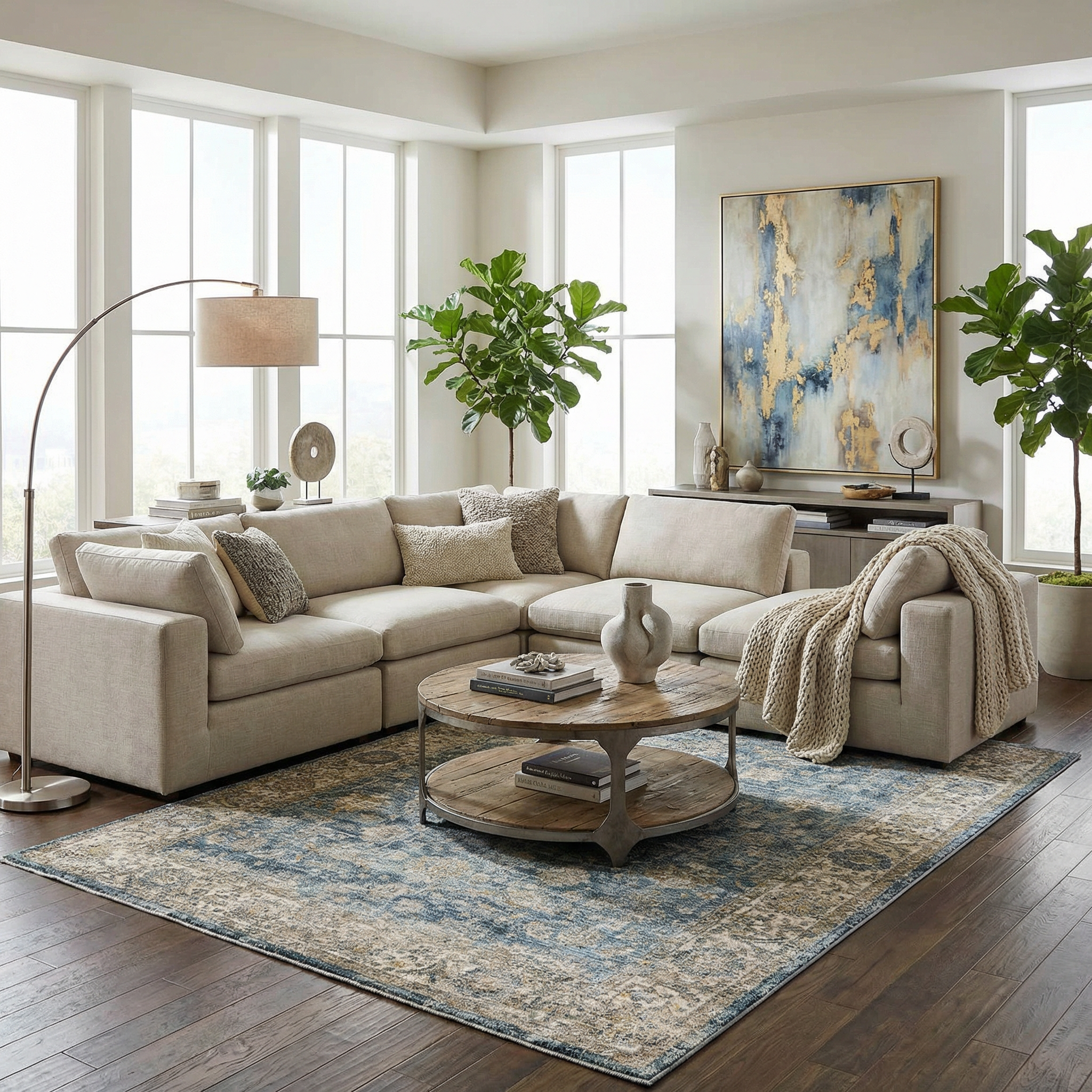 Gimli Oriental Blue Area Rug