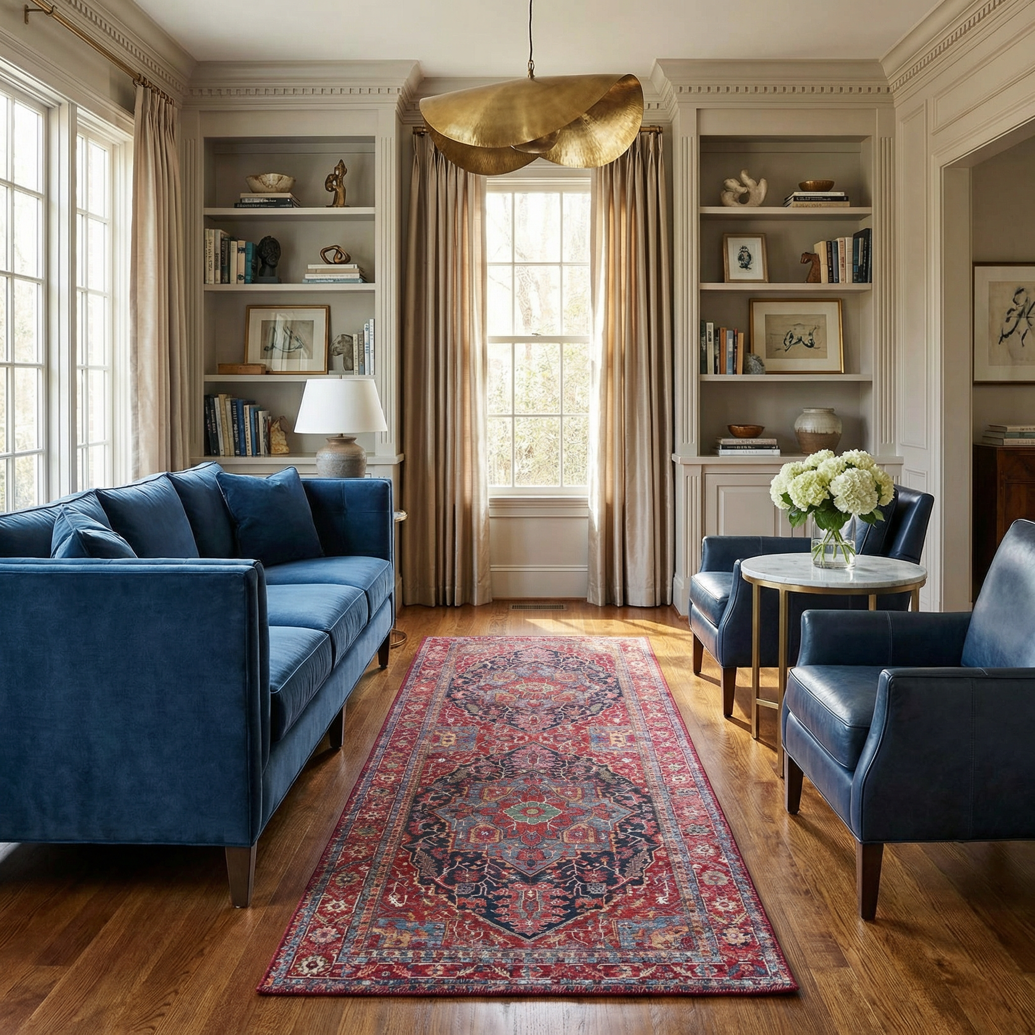 Pauline Red Medallion Performance Rug