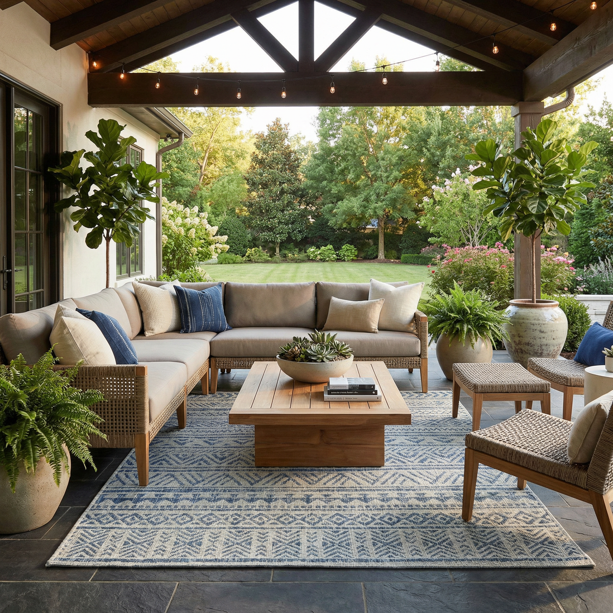 Novato All Over Pattern Performance Outdoor Rug