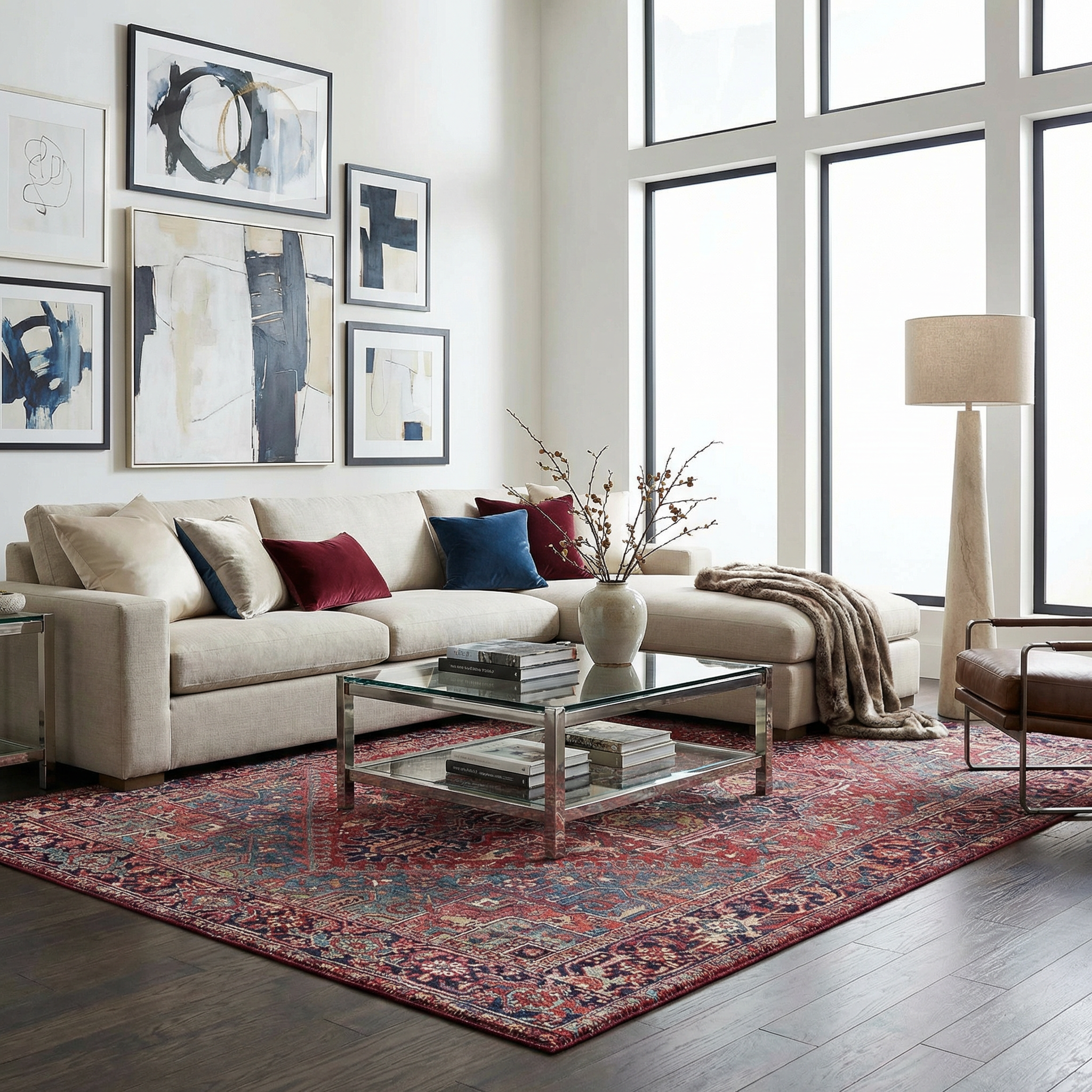 Ronneby Red Traditional Area Rug
