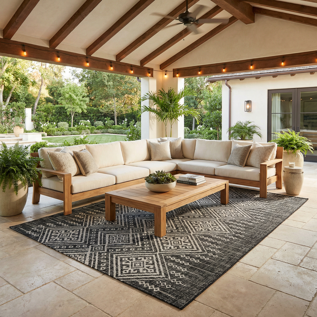Frankville Black&White All Over Performance Outdoor Rug