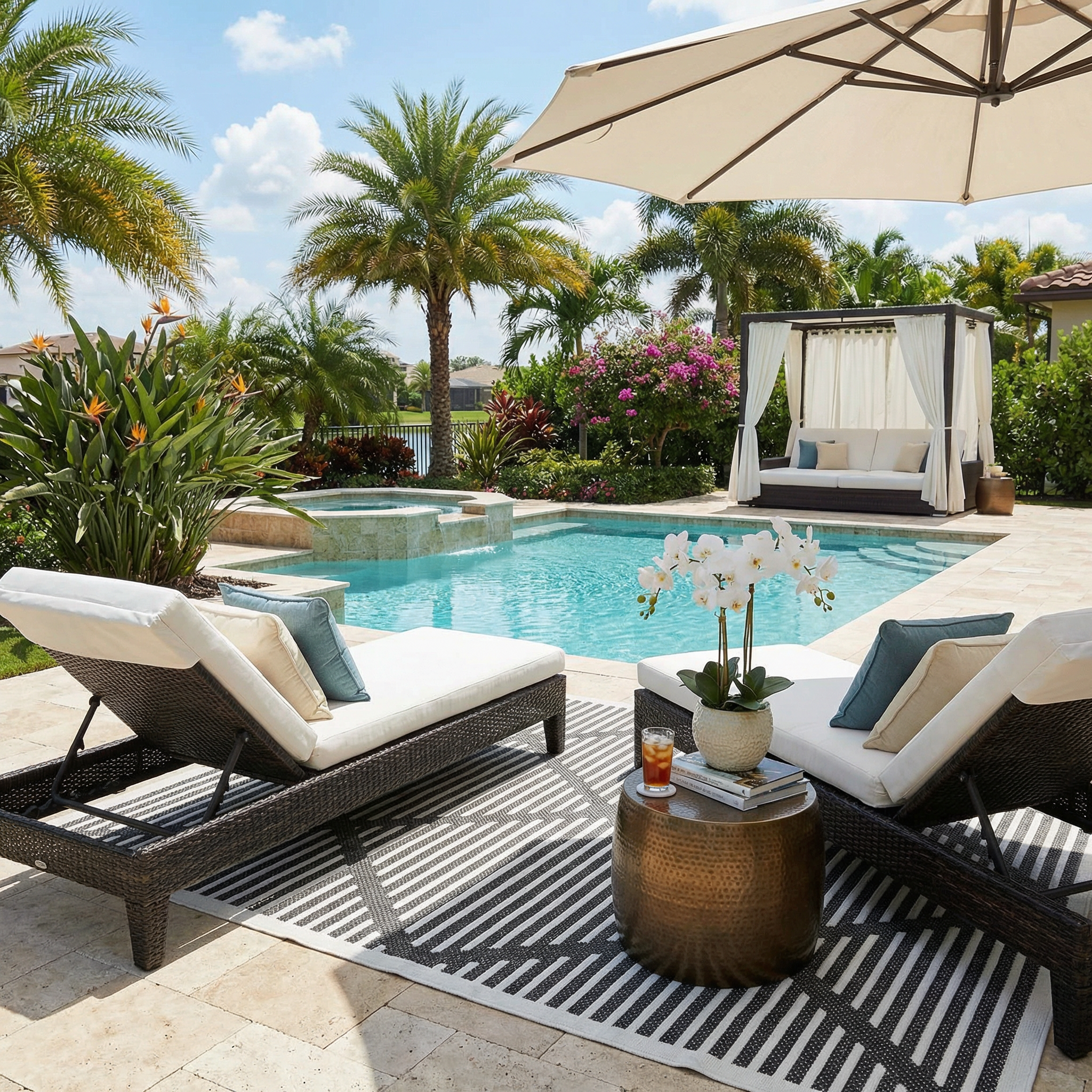 Anah 3D Black Outdoor Rug