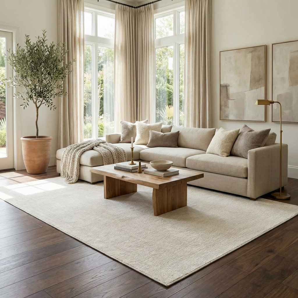 Leanna Cream Washable Area Rug
