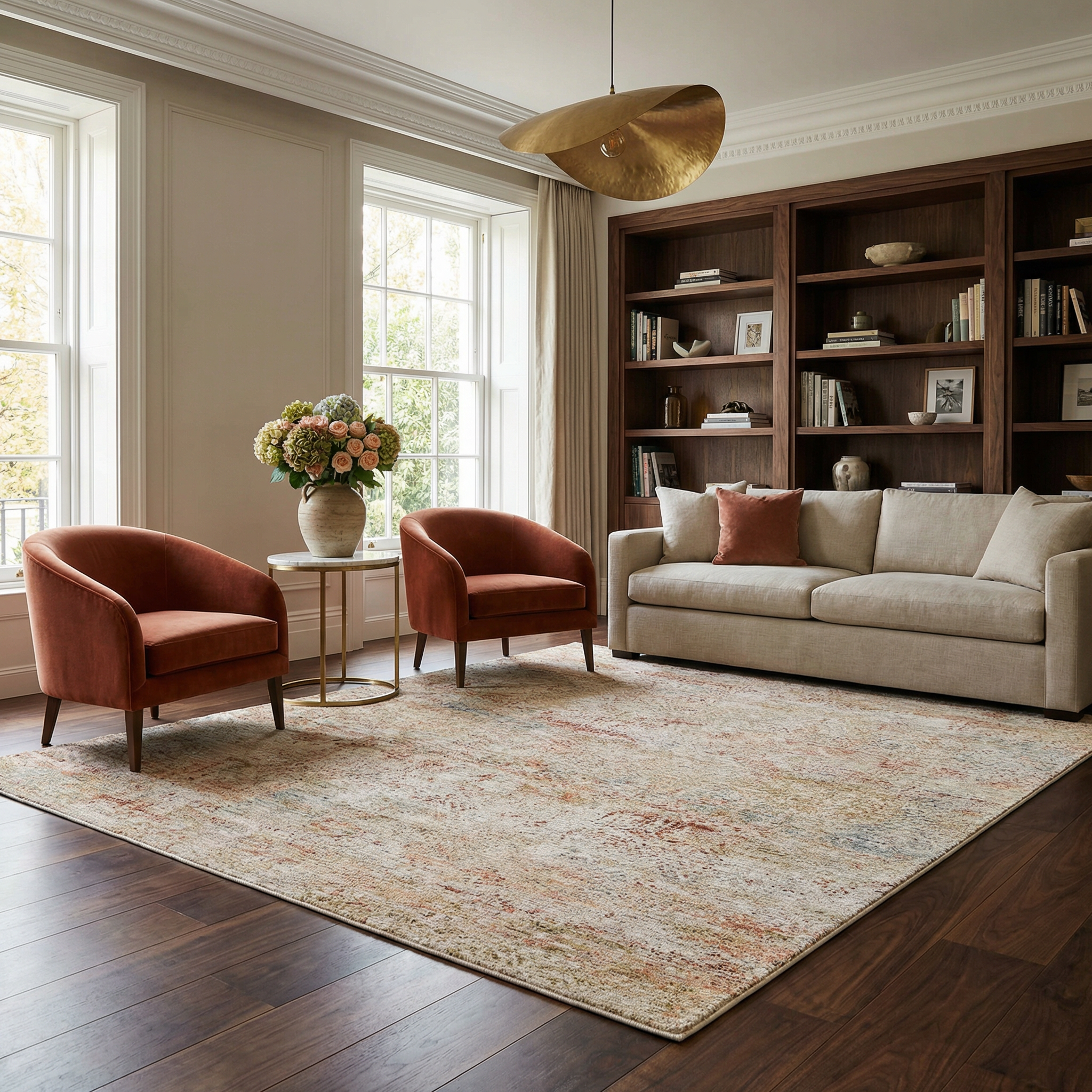 Sava Rust Rich Textured Traditional Rug